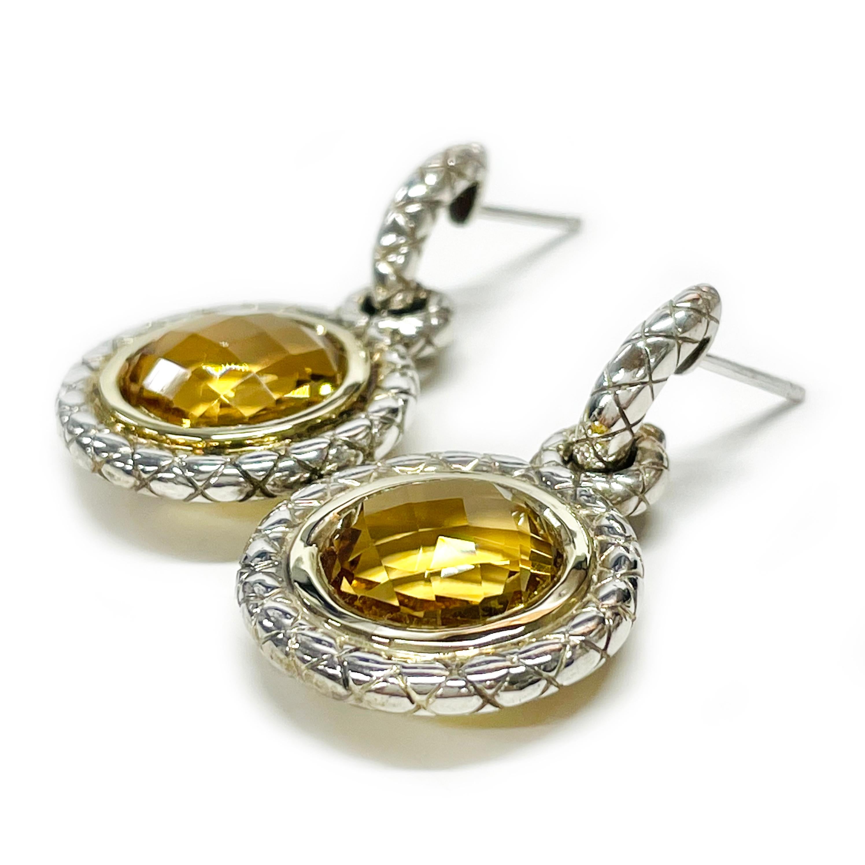 Charles Krypell Citrine Earrings, 11.96 Carats In Good Condition For Sale In Palm Desert, CA
