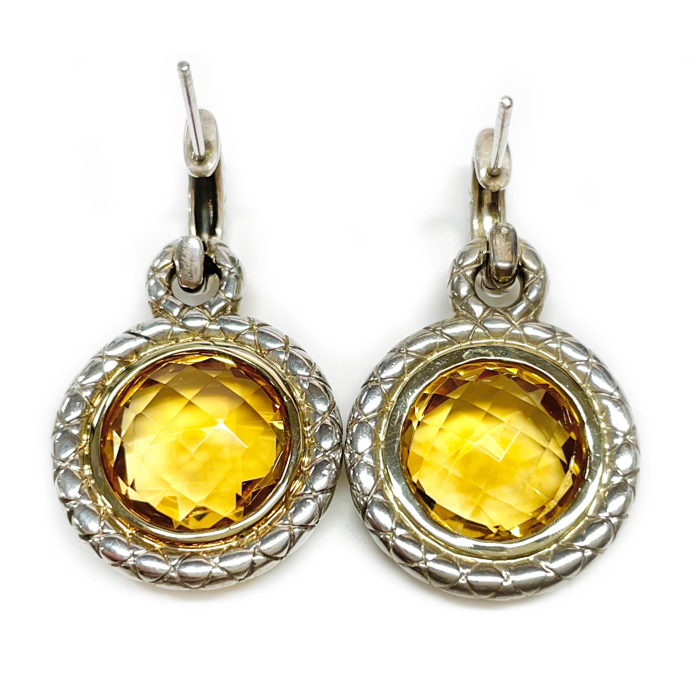 Women's or Men's Charles Krypell Citrine Earrings, 11.96 Carats For Sale