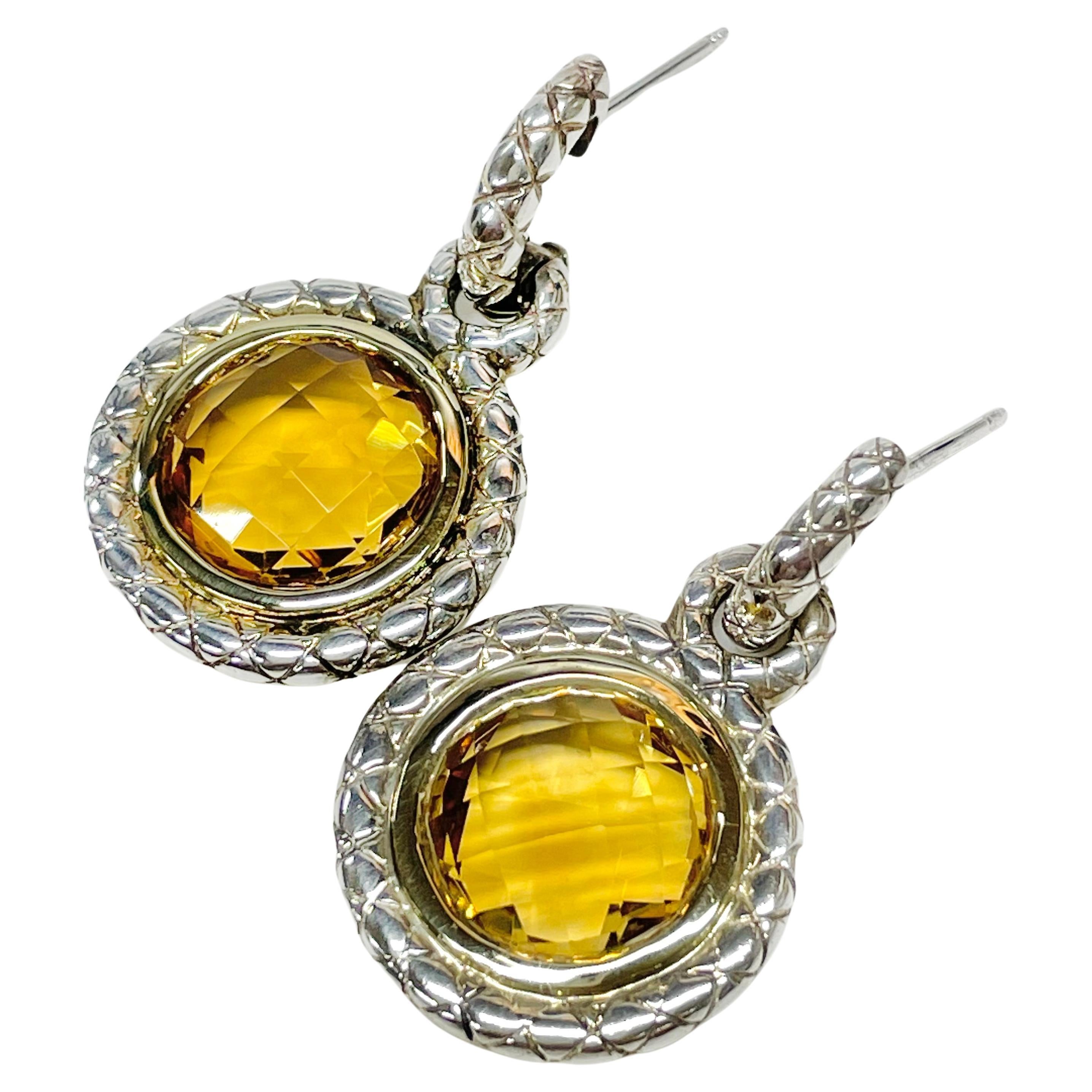 Charles Krypell Citrine Earrings, 11.96 Carats For Sale