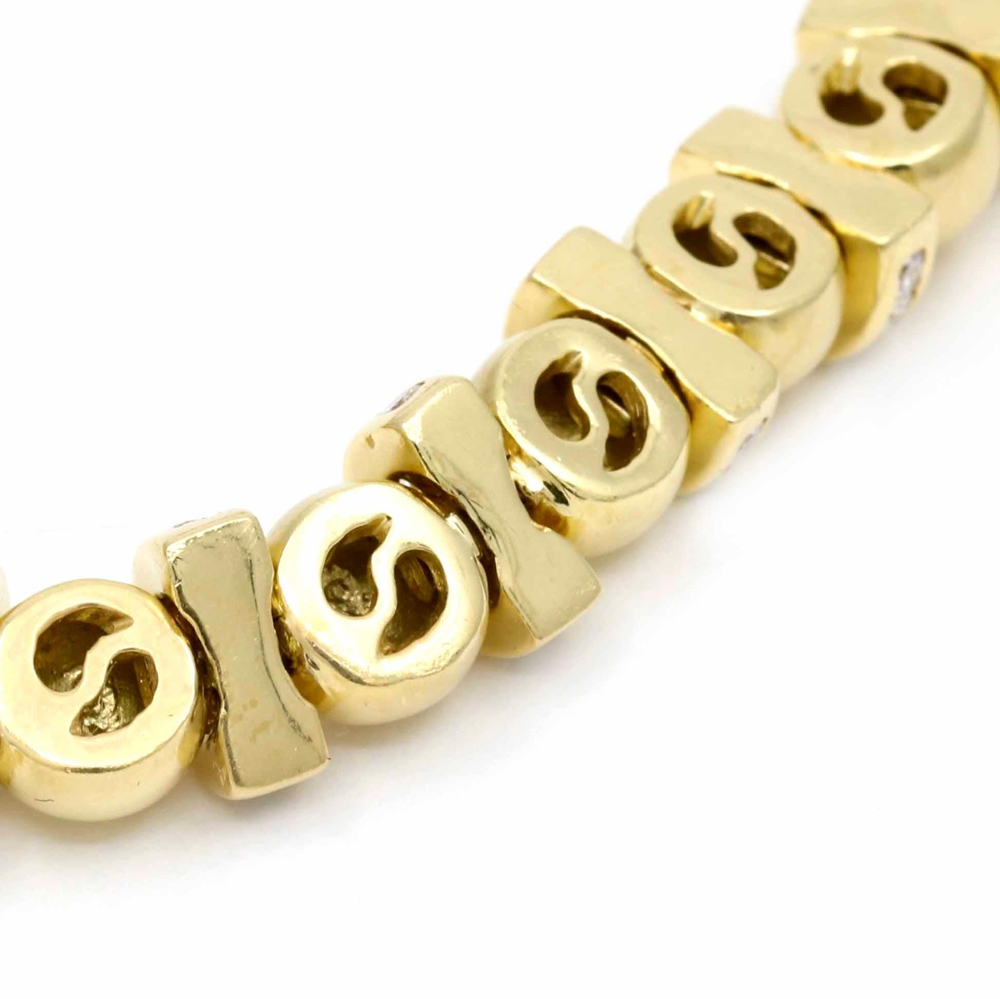 Charles Krypell Diamond 18k Yellow Gold Bead Choker Necklace, '13.50 Cttw' In Excellent Condition For Sale In Boca Raton, FL