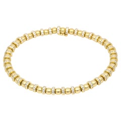 Charles Krypell Diamond 18k Yellow Gold Bead Choker Necklace, '13.50 Cttw'