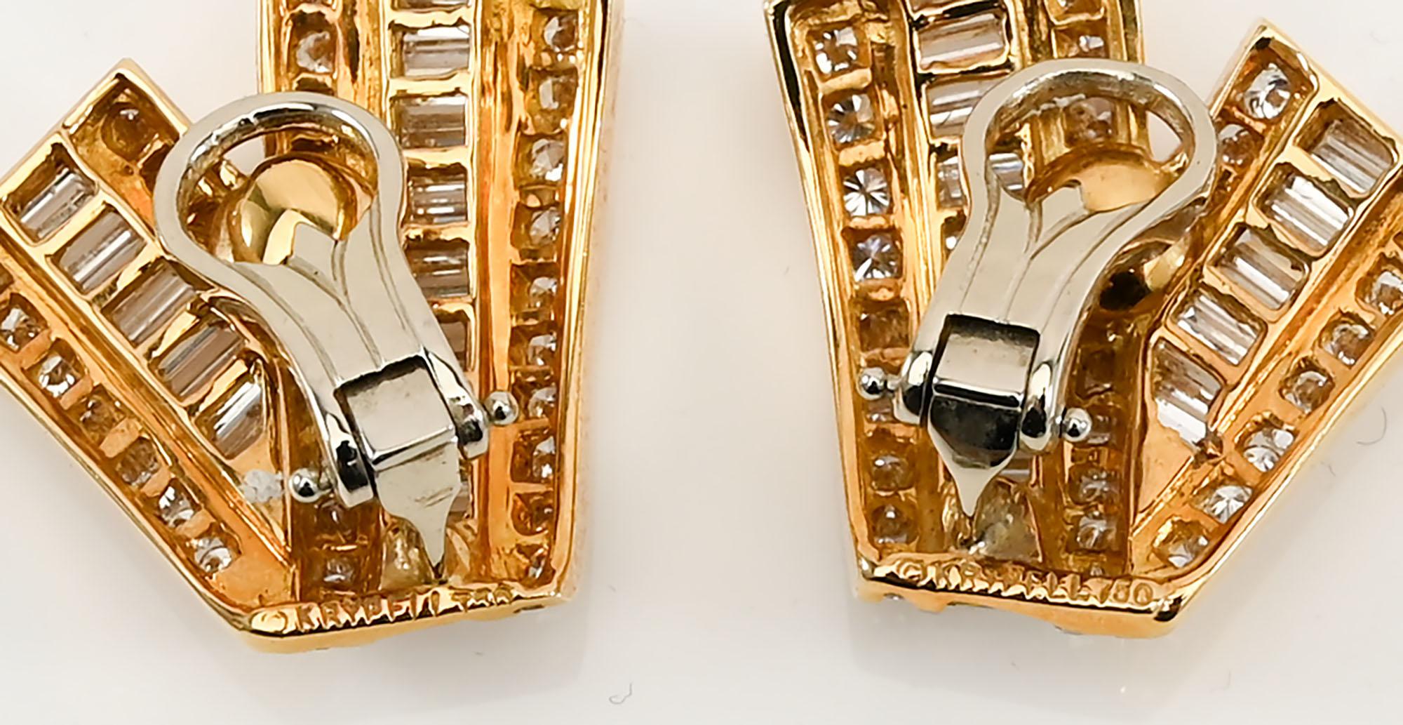 Charles Krypell Diamond Earrings In Excellent Condition For Sale In Darnestown, MD