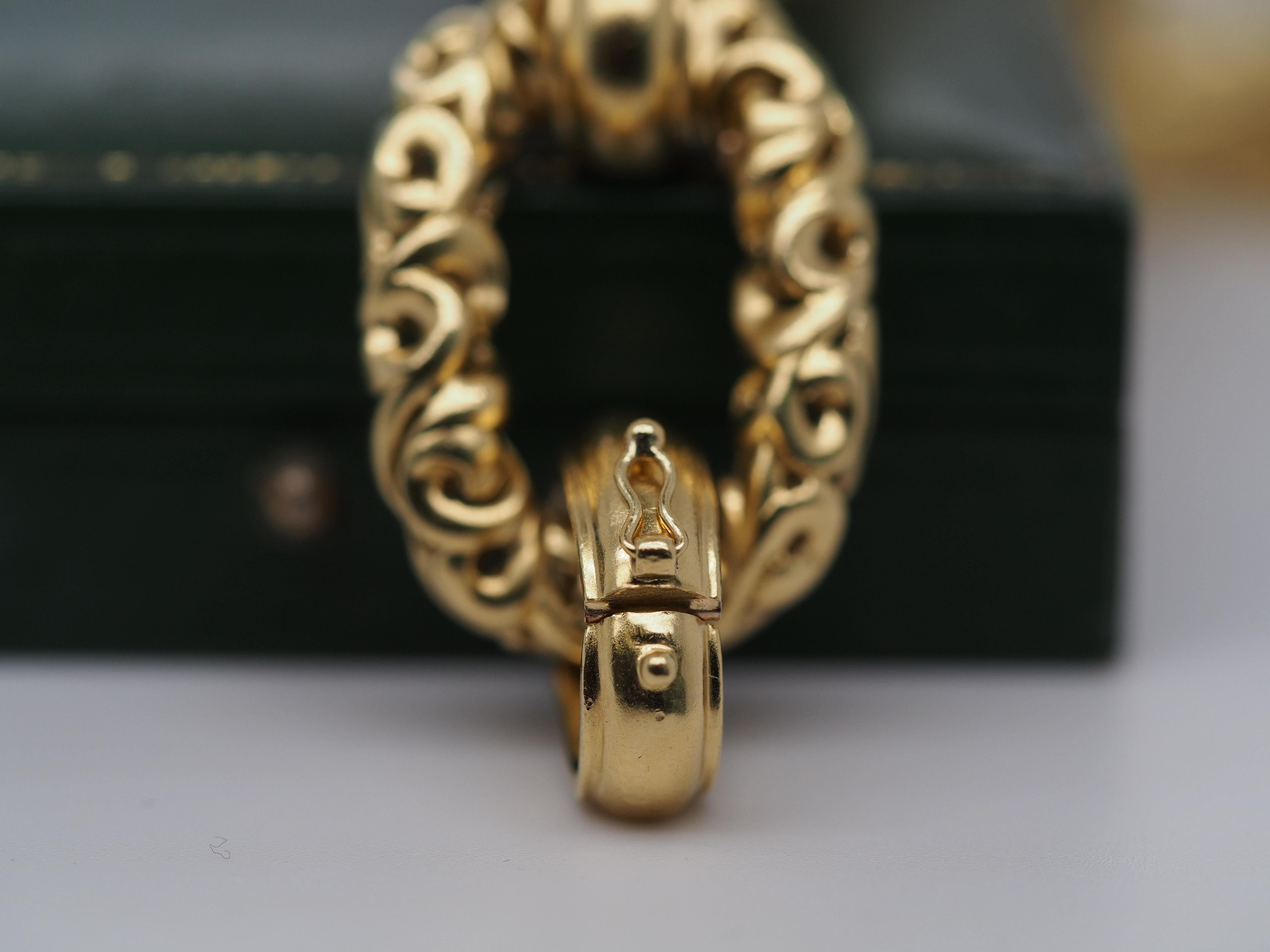 Charles Krypell Heavy 18k Yellow Gold and Diamond Link Bracelet 5
