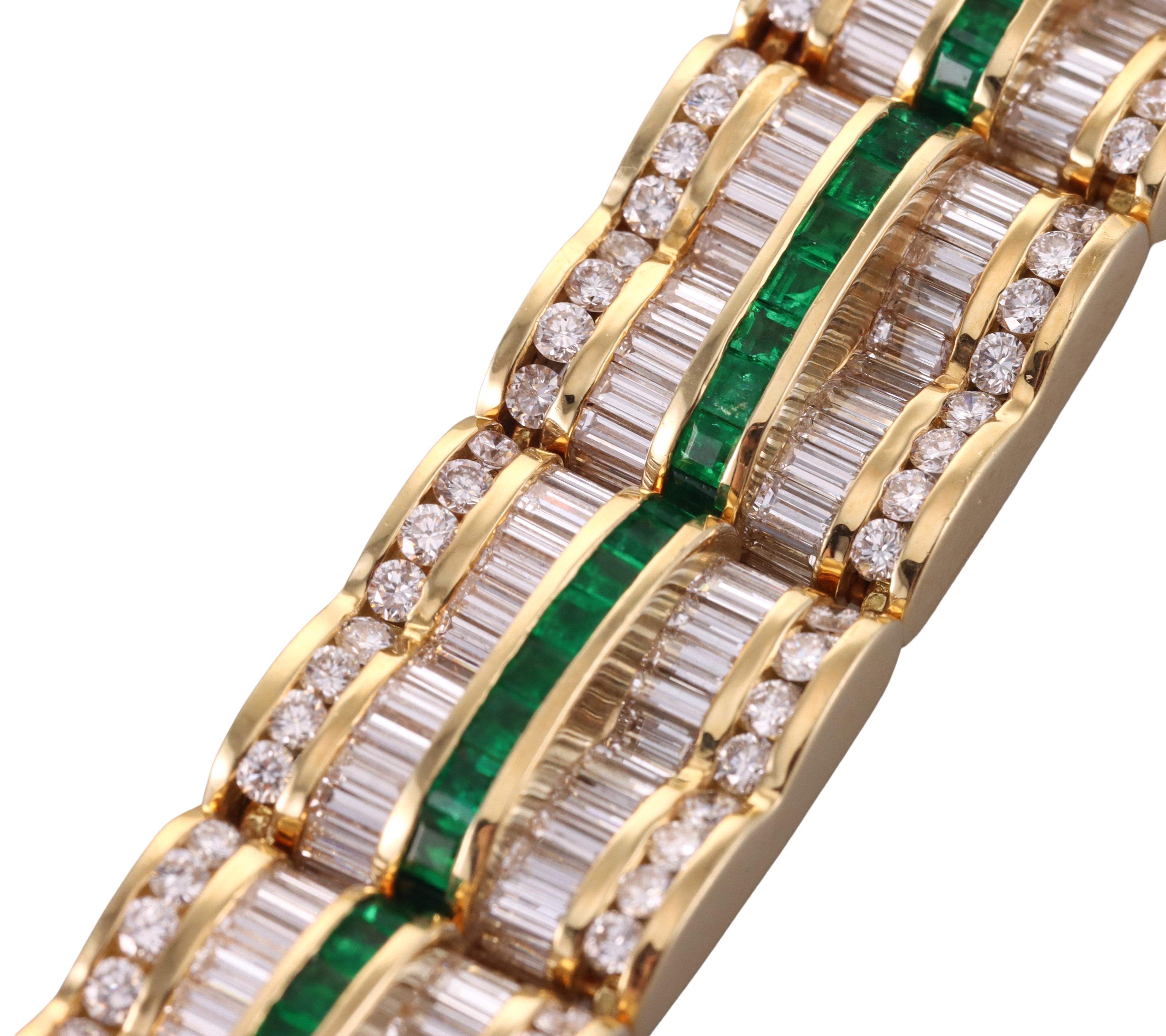 Charles Krypell Important 18 Karat Diamant-Smaragd-Goldarmband 2