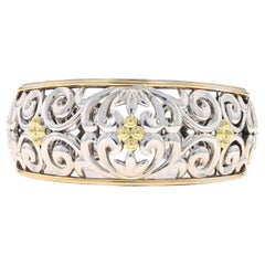 Charles Krypell Ivy Cuff Bracelet 6 1/4" - Sterling 925 & Yellow Gold 18k Scroll