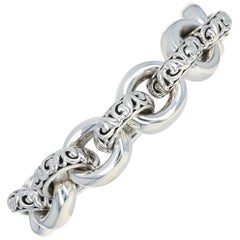 Charles Krypell Ivy Link Chain Bracelet Sterling Silver 925 Fancy Cable