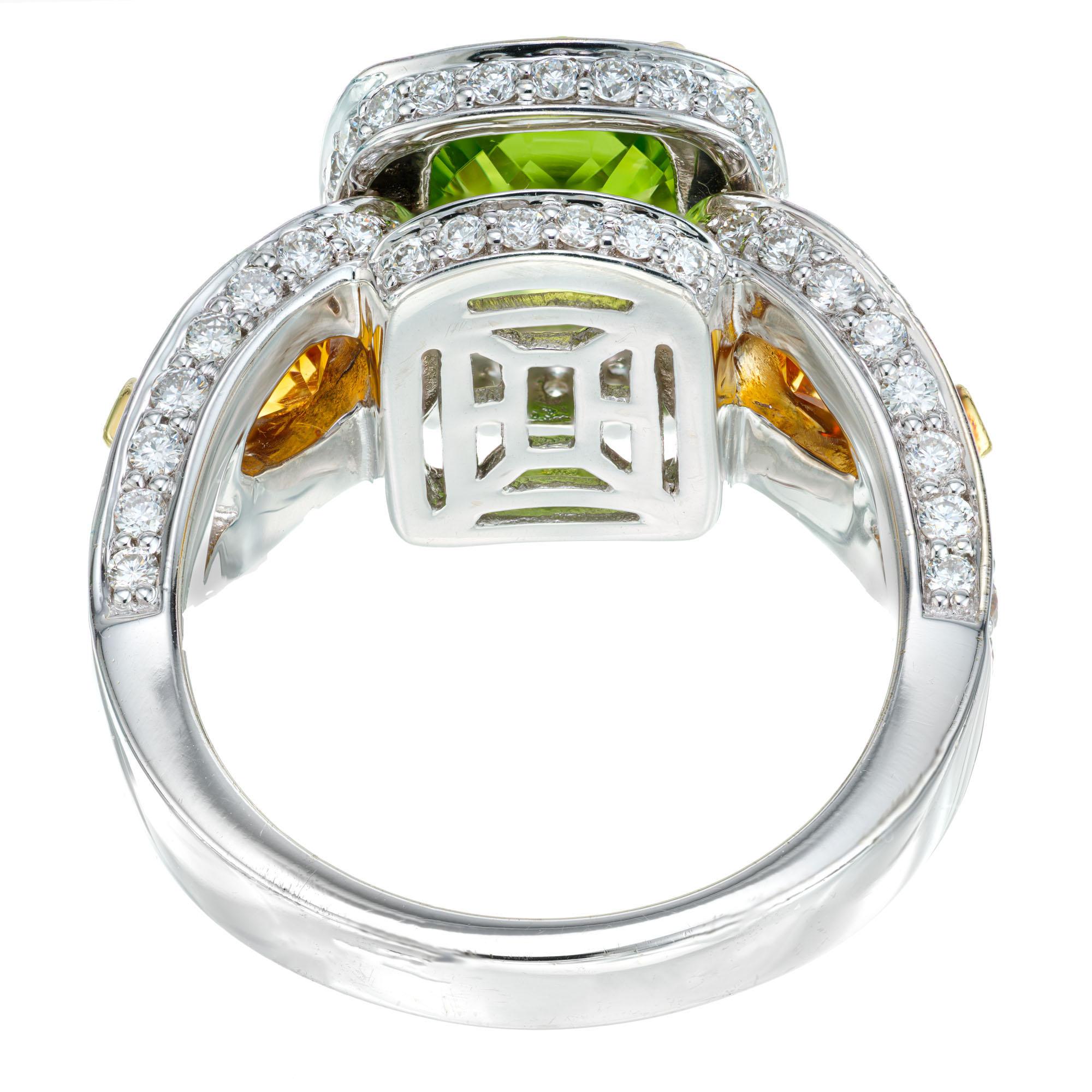 citrine peridot ring