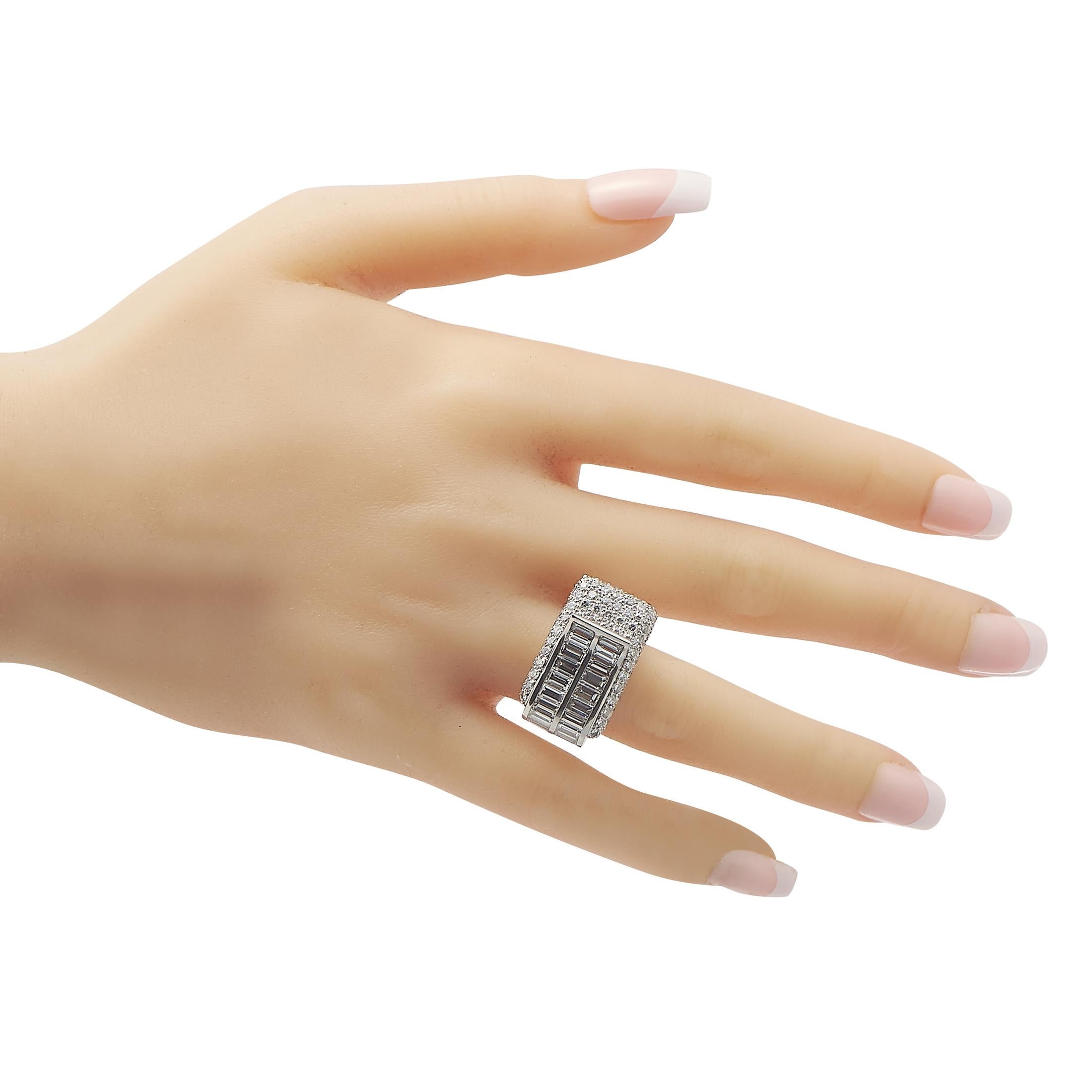 Charles Krypell Platin 4,50 Karat Diamantring (Gemischter Schliff) im Angebot