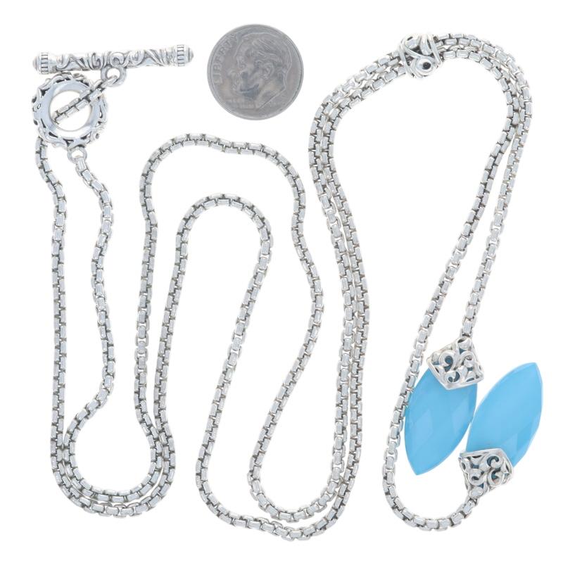 Charles Krypell Quarz über Türkis Marquise Lariat Halskette 20