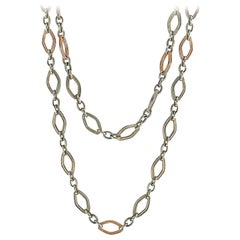 Charles Krypell Rose Gold and Silver Long Chain Necklace