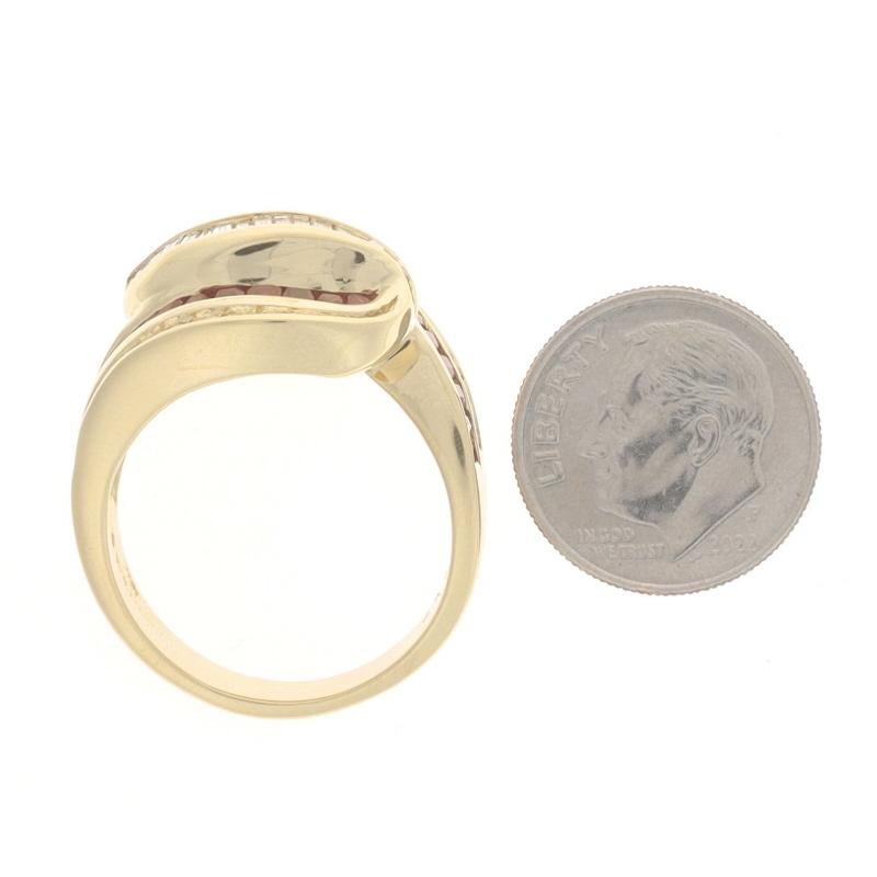 Charles Krypell Rubin-Diamant- Bypass-Ring - Gelbgold 18k Baguette 4,90ctw 9 1/2 Damen