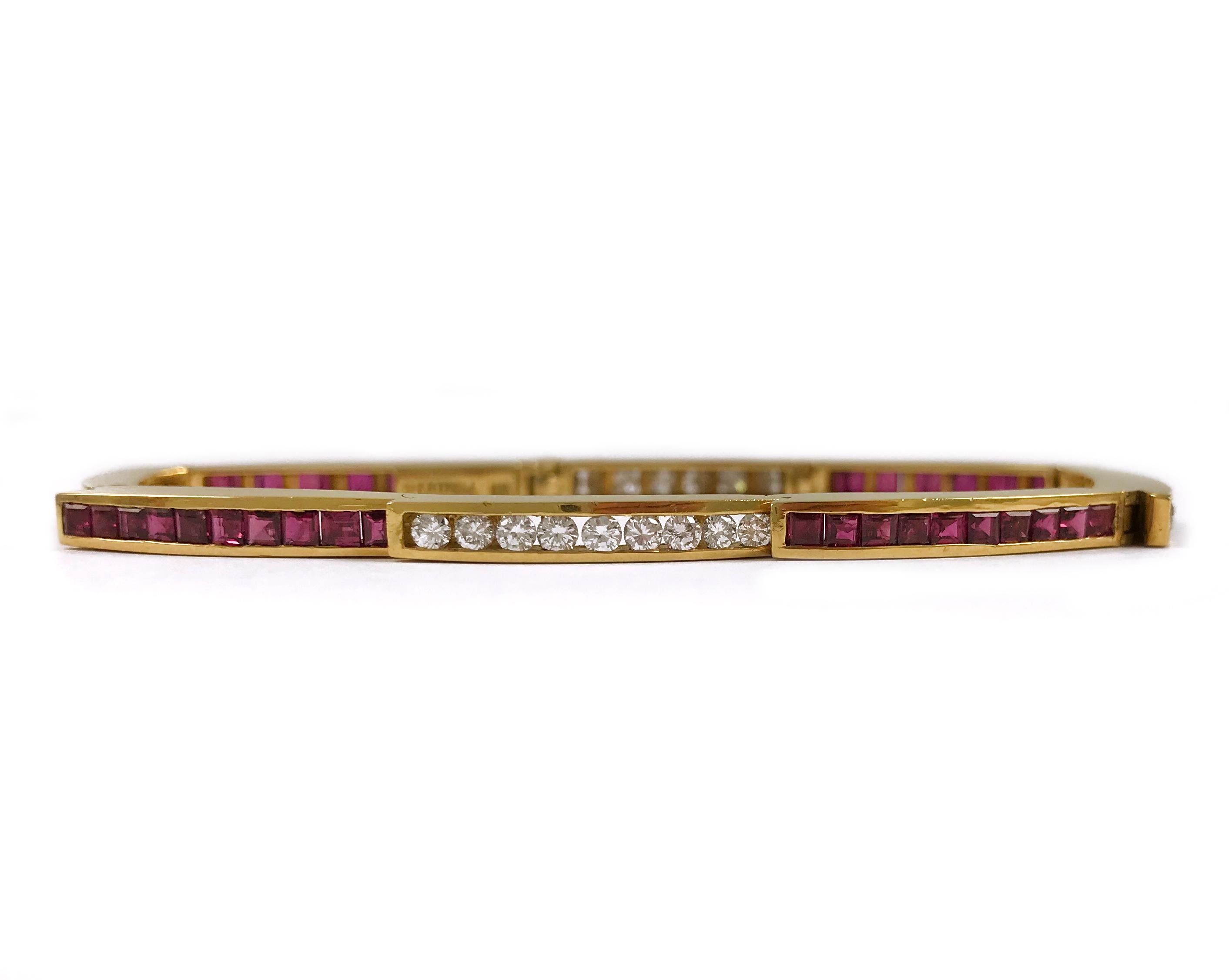 Contemporary Charles Krypell Yellow Gold Ruby Diamond Bracelet