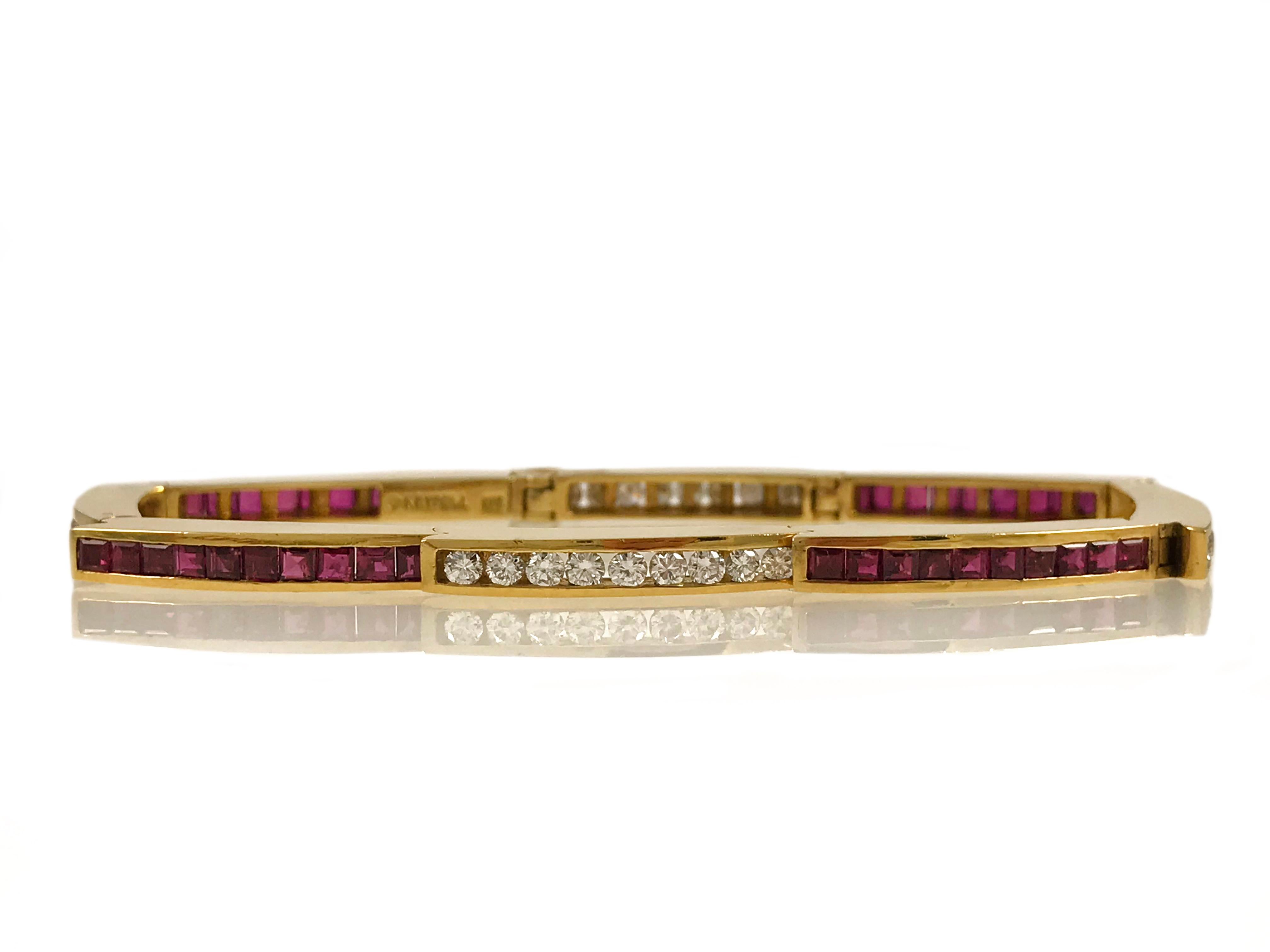 Charles Krypell Yellow Gold Ruby Diamond Bracelet 3