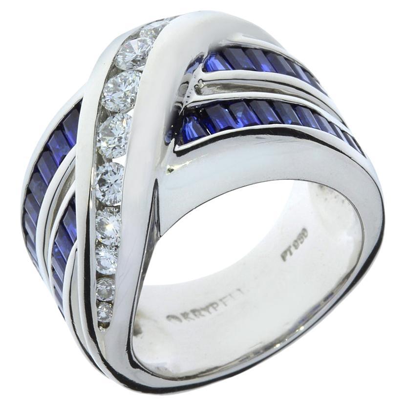 Charles Krypell Diamond Platinum Band Ring For Sale at 1stDibs