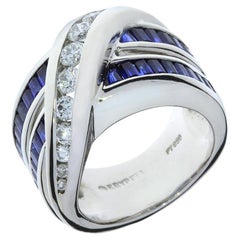 Charles Krypell Sapphire & Diamond Platinum Ring