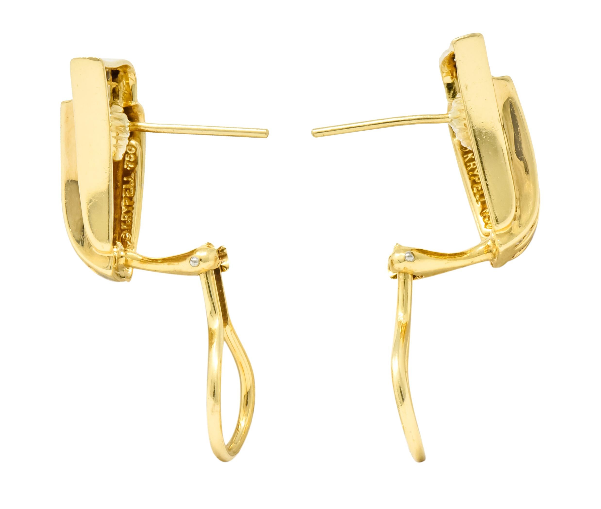 Charles Krypell Vintage 1.80 Carat Ruby Diamond 18 Karat Gold Earrings 3