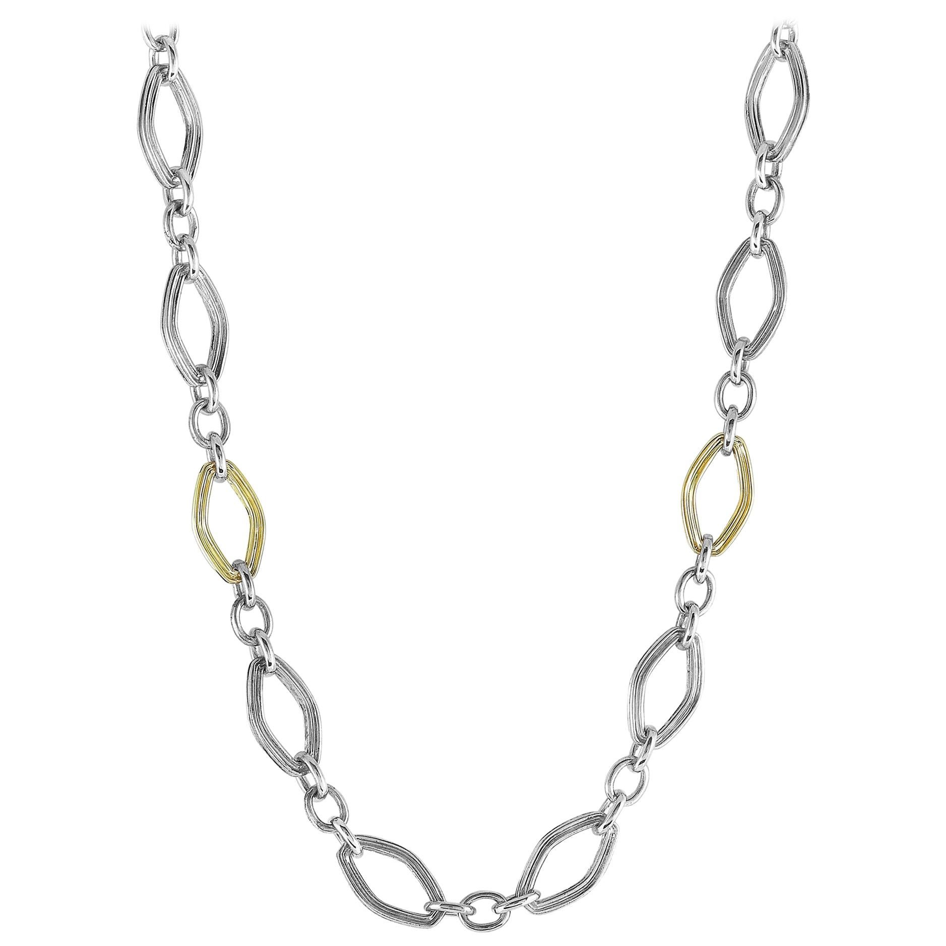 Charles Krypell Yellow Gold and Silver Necklace