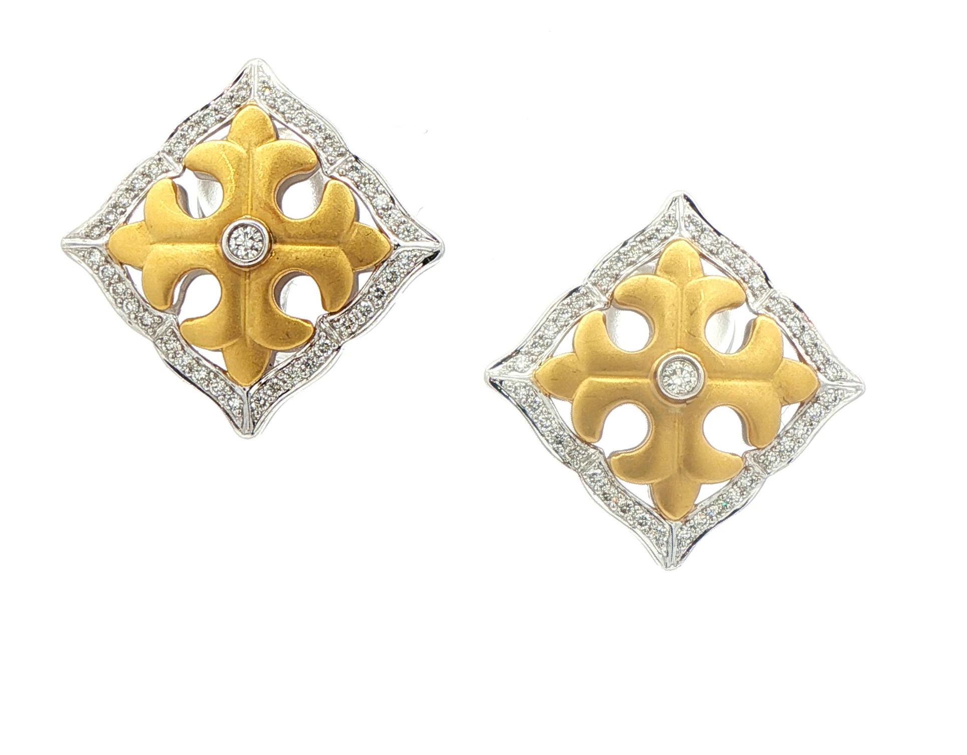 Charles Ktypell Gold- und Diamant-Ohrring im Angebot