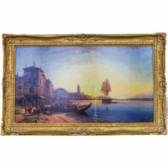 Puerto europeo al amanecer
