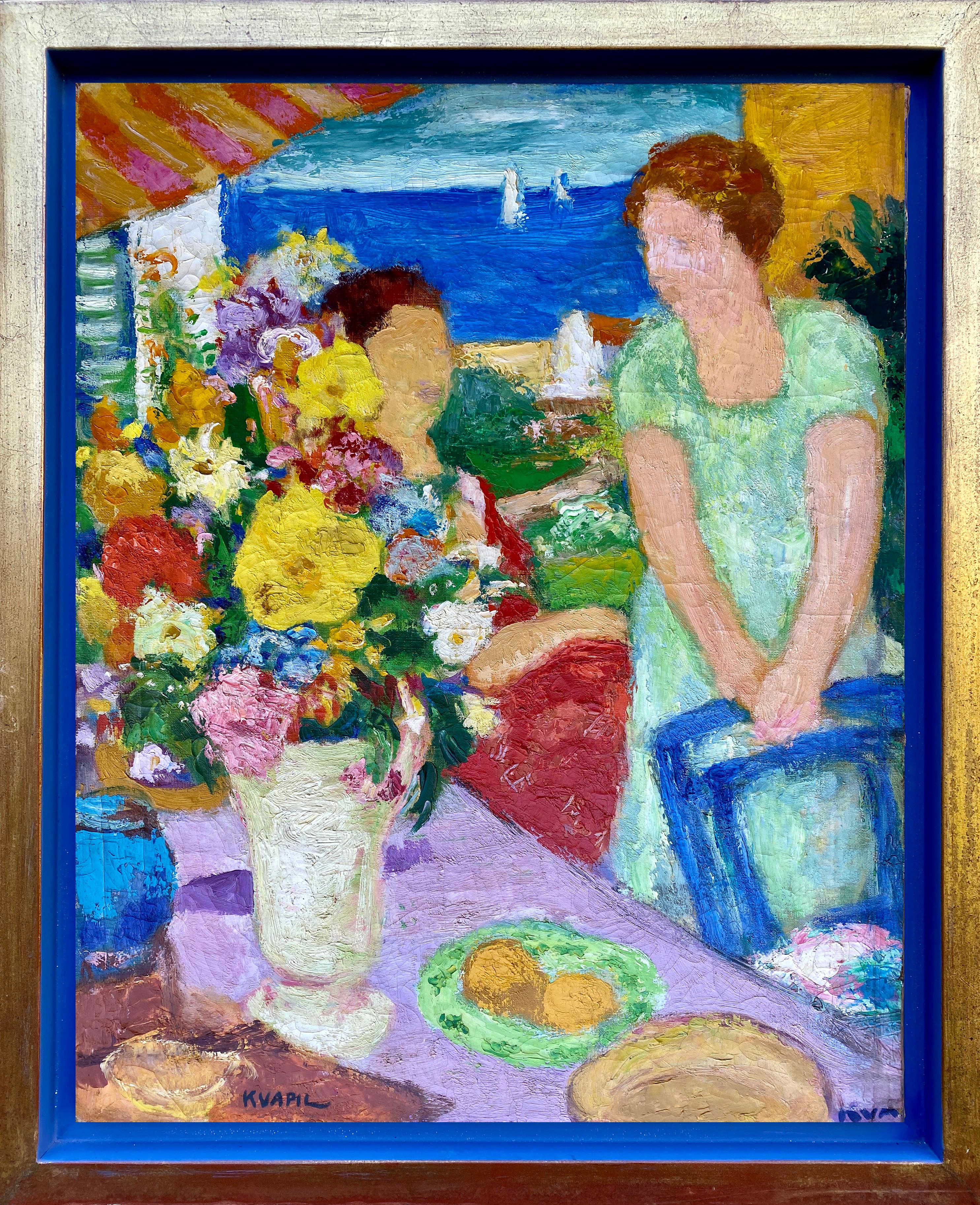 Kvapil Charles
Anvers 1884 - 1957 Paris
Peintre belge

Interieur au Bord de la Mer
Signature : Signée en bas à gauche, nom au verso
Médium : Huile sur toile
Dimensions : Taille de l'image 64 x 51,50 cm, taille du cadre 74,50 x 61,50 cm

Biographie :