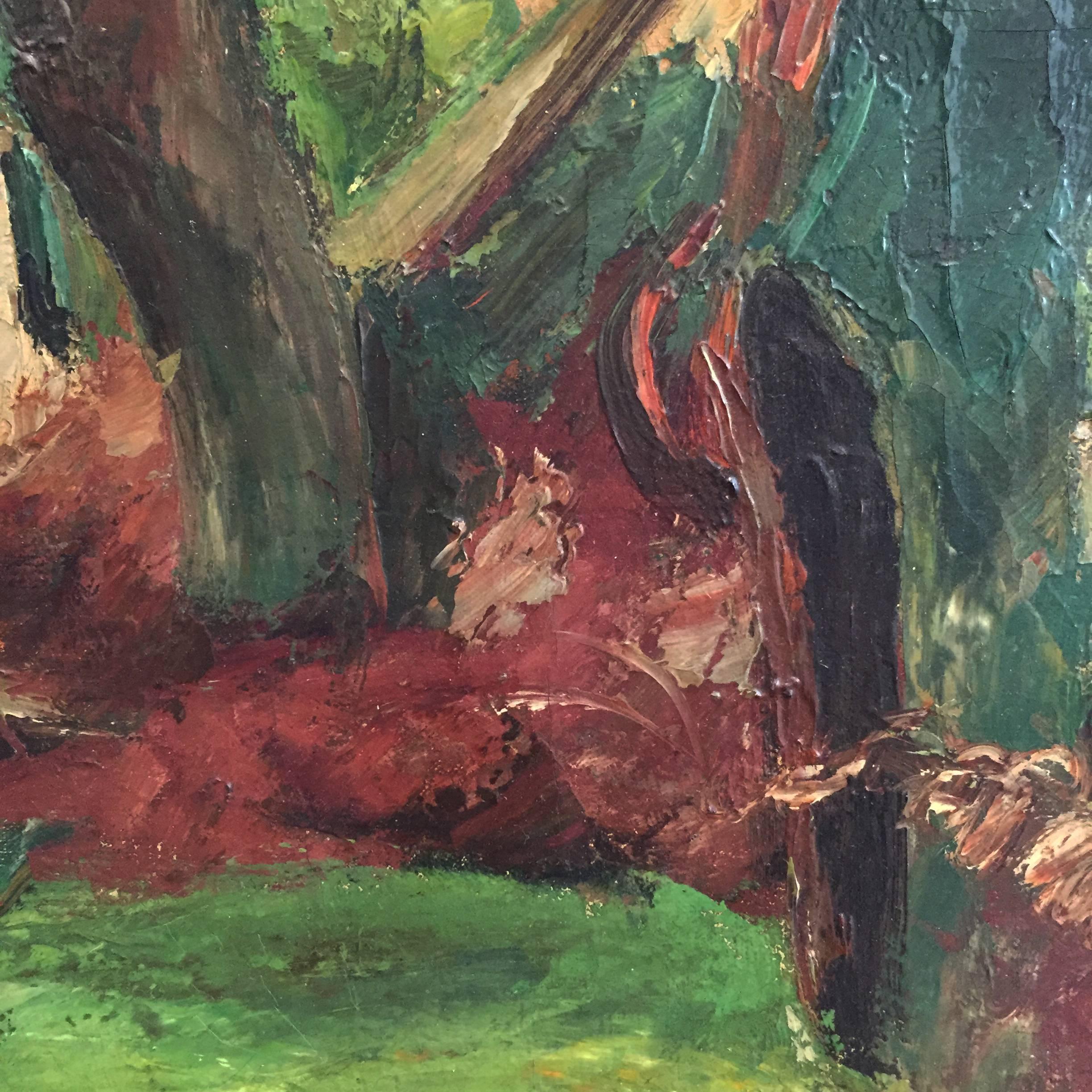 Charles Kvapil 'Undergrowth' 1927 Oil on Canvas Fauvism Belgium Landscape Modern For Sale 11