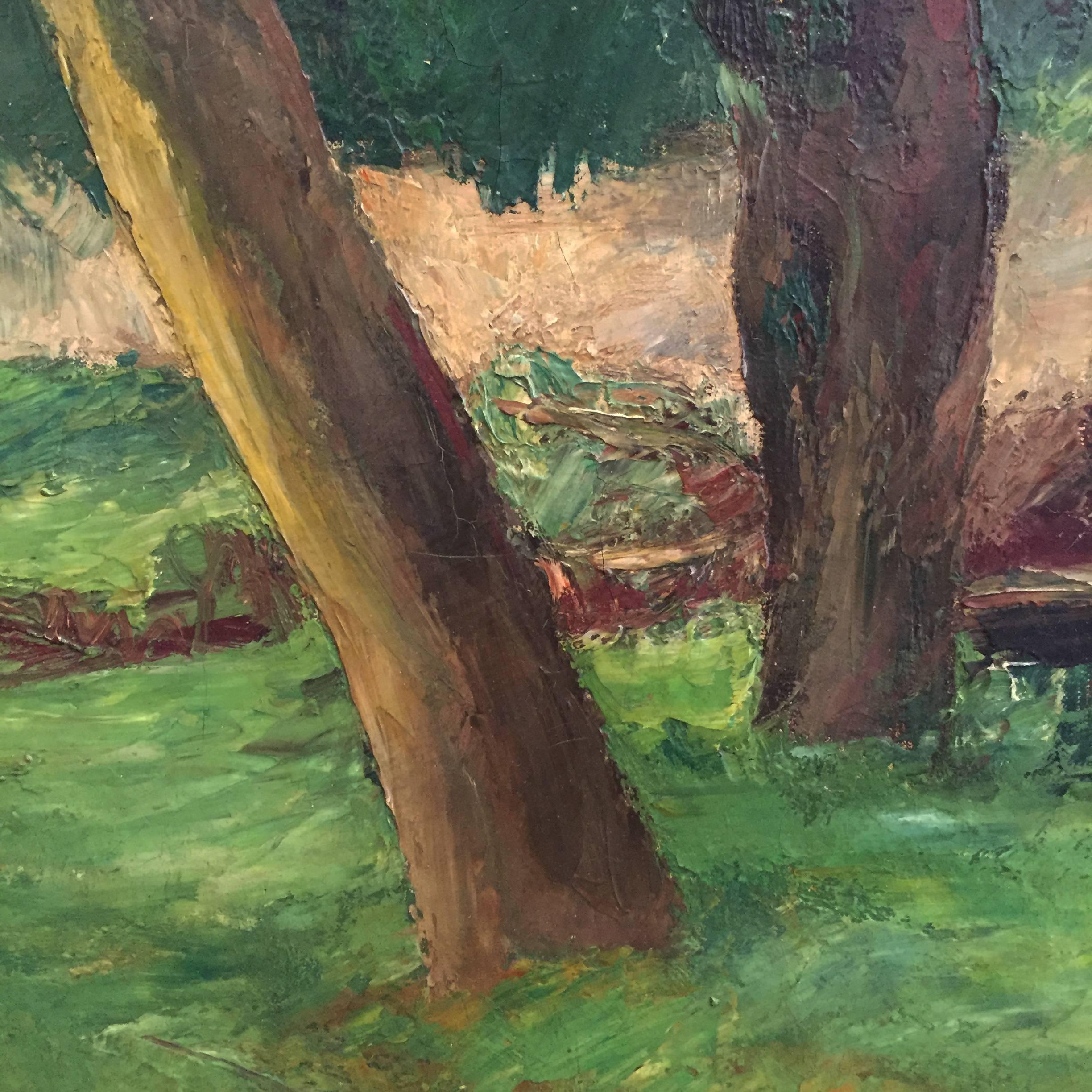 Charles Kvapil 'Undergrowth' 1927 Oil on Canvas Fauvism Belgium Landscape Modern For Sale 12