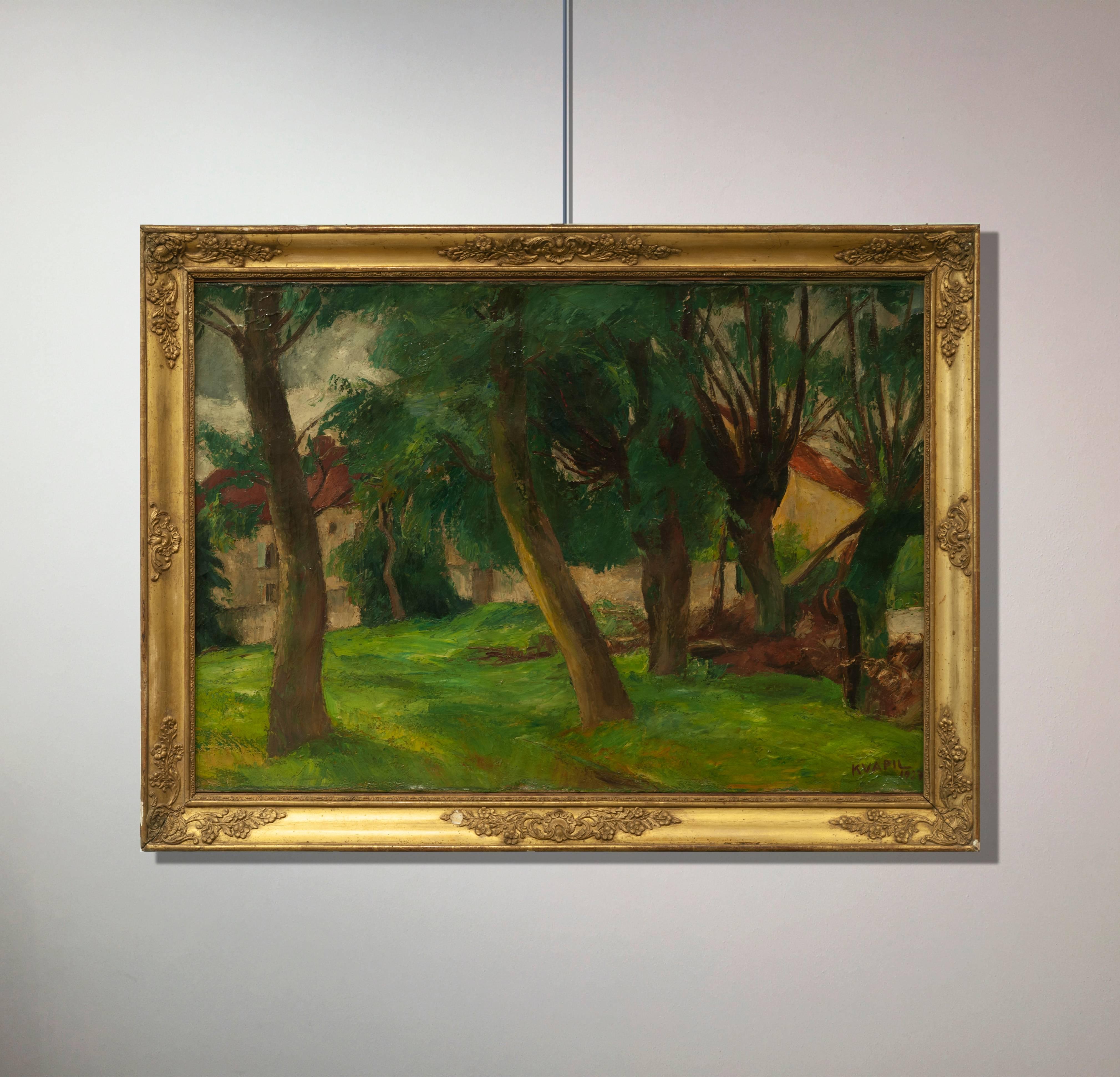 Charles Kvapil 'Undergrowth' 1927 Oil on Canvas Fauvism Belgium Landscape Modern For Sale 2