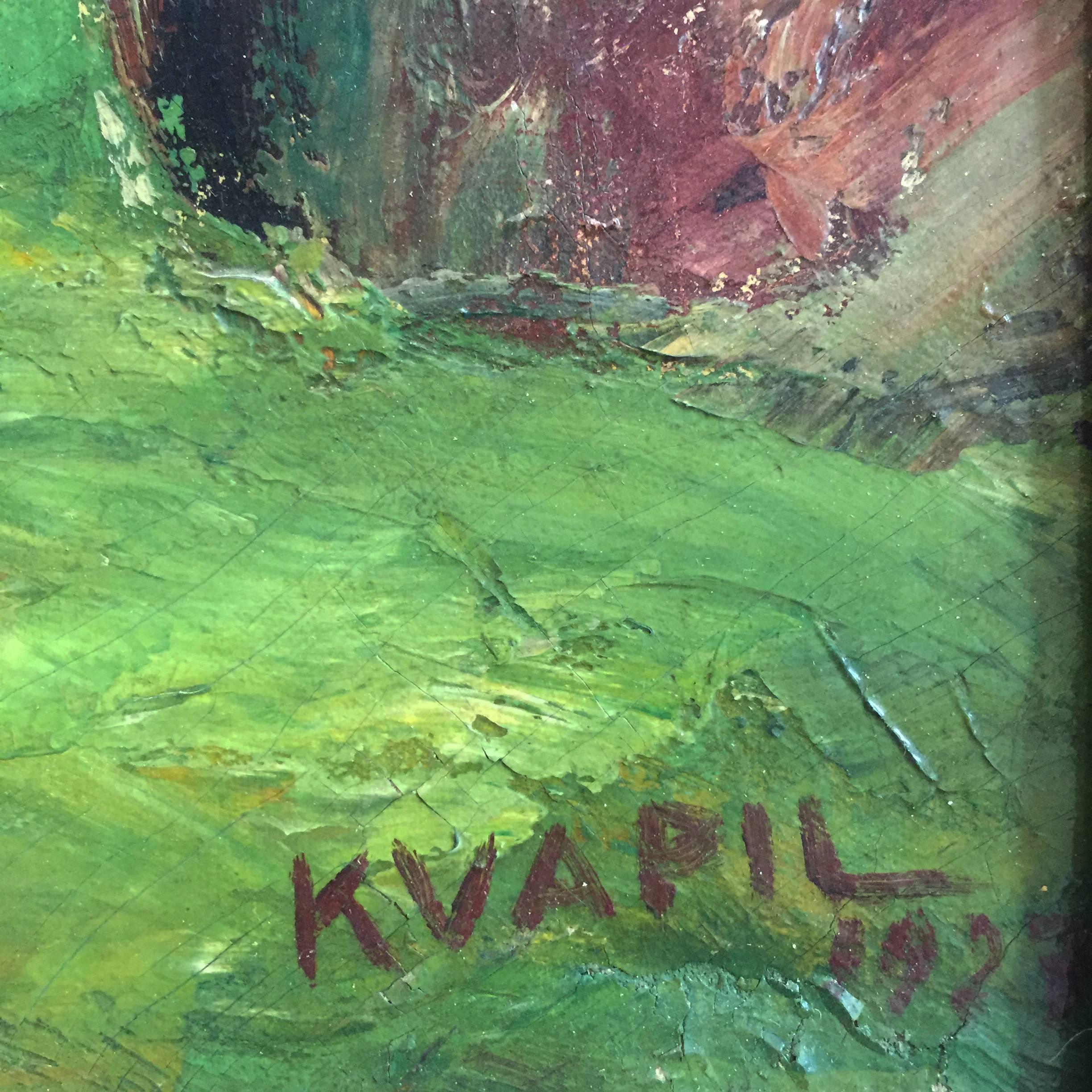 Charles Kvapil 'Undergrowth' 1927 Oil on Canvas Fauvism Belgium Landscape Modern For Sale 3