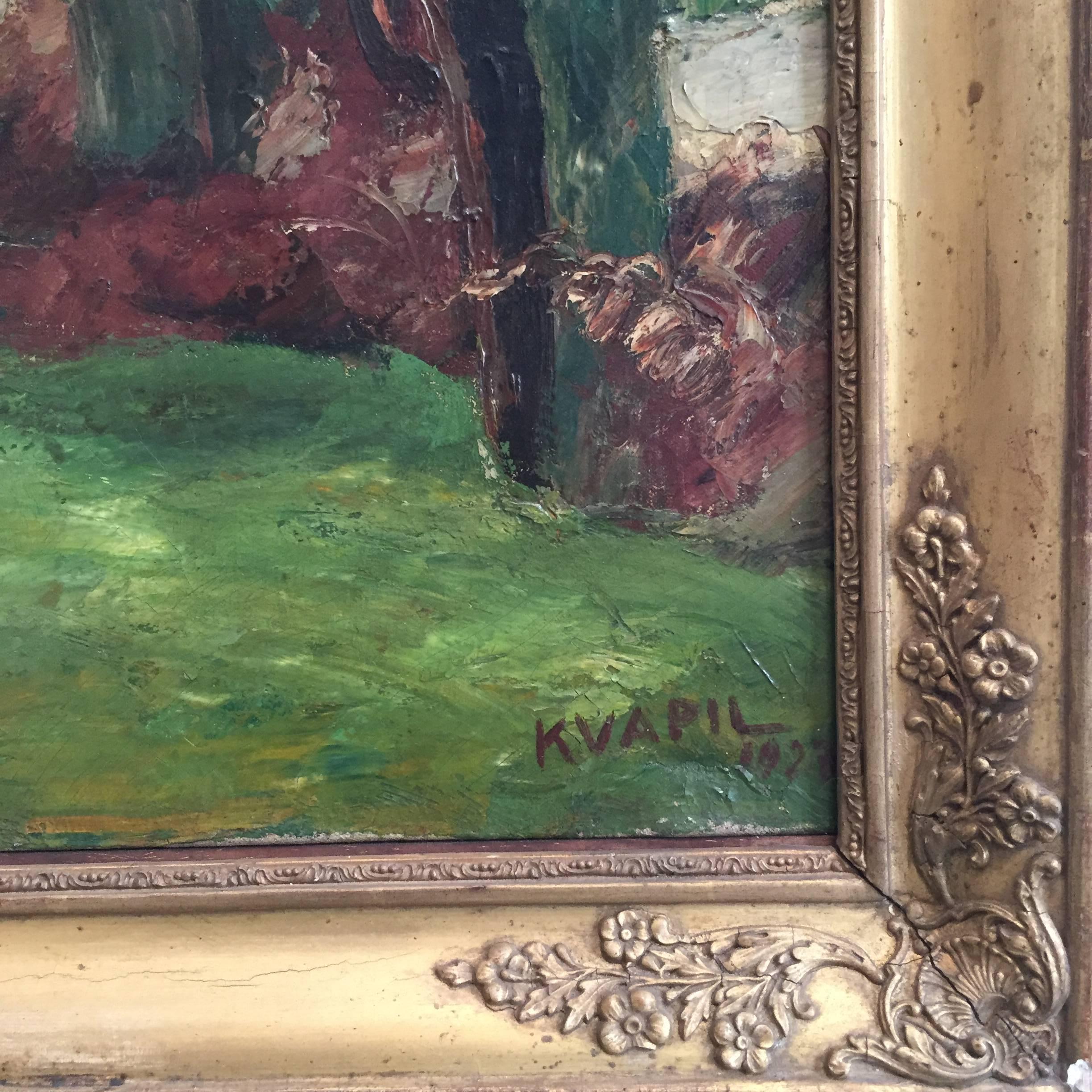 Charles Kvapil 'Undergrowth' 1927 Oil on Canvas Fauvism Belgium Landscape Modern For Sale 6