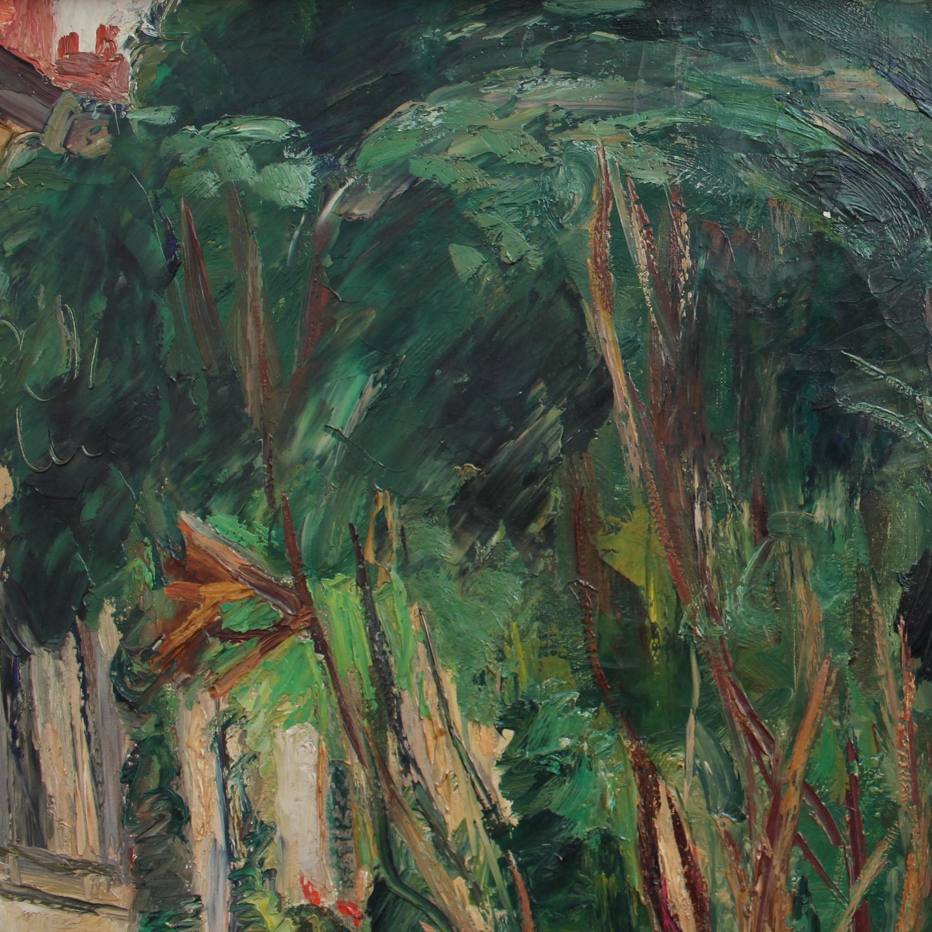 Le Jardin (The Garden) - Expressionist Painting by Charles Kvapil