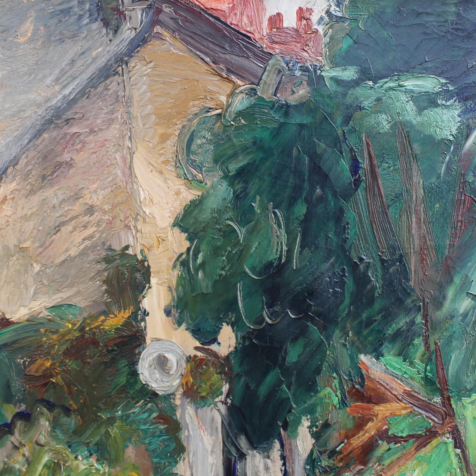 Le Jardin (The Garden) - Gray Figurative Painting by Charles Kvapil