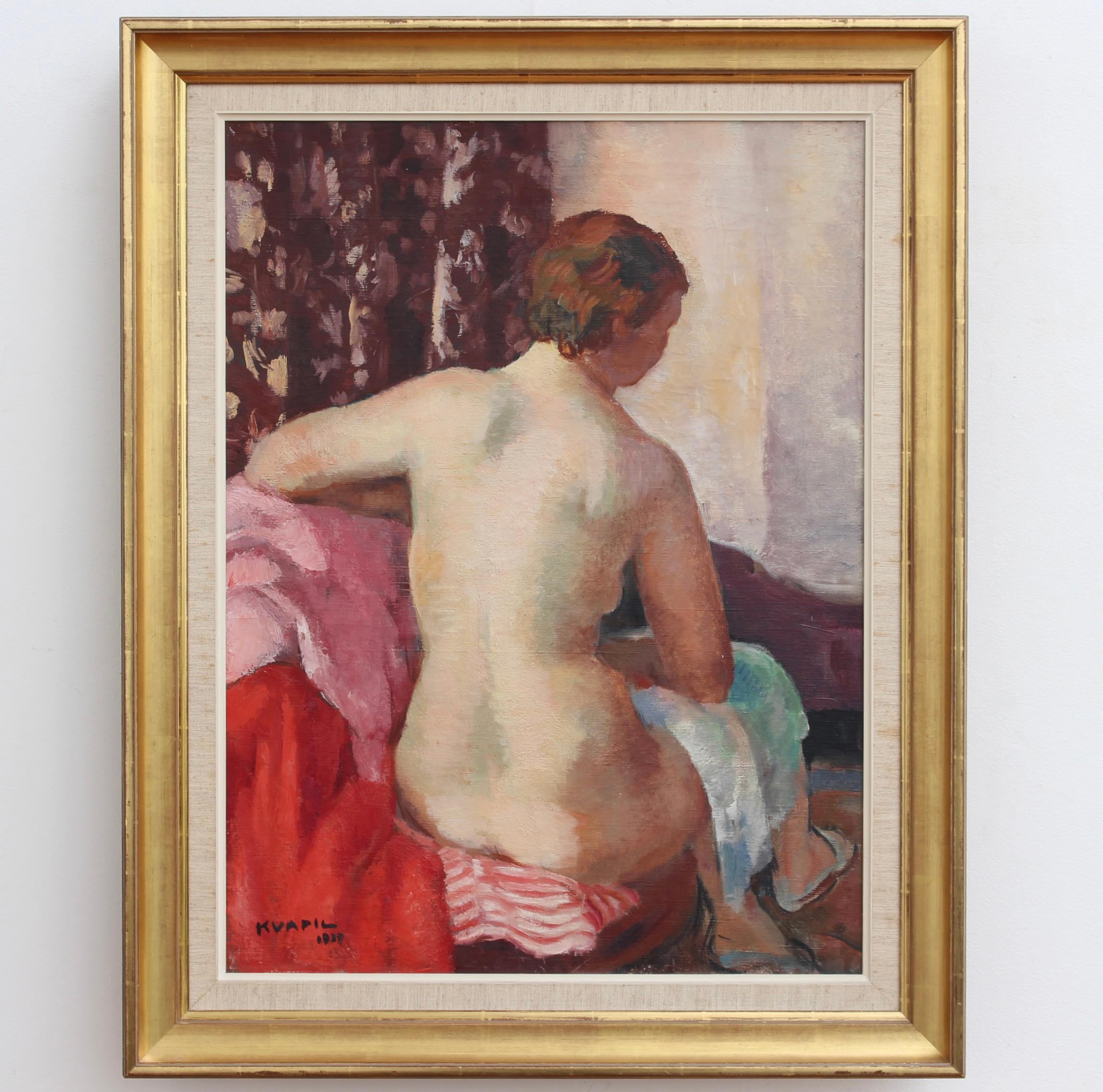 Charles Kvapil Portrait Painting - Nude Viewed from the Back