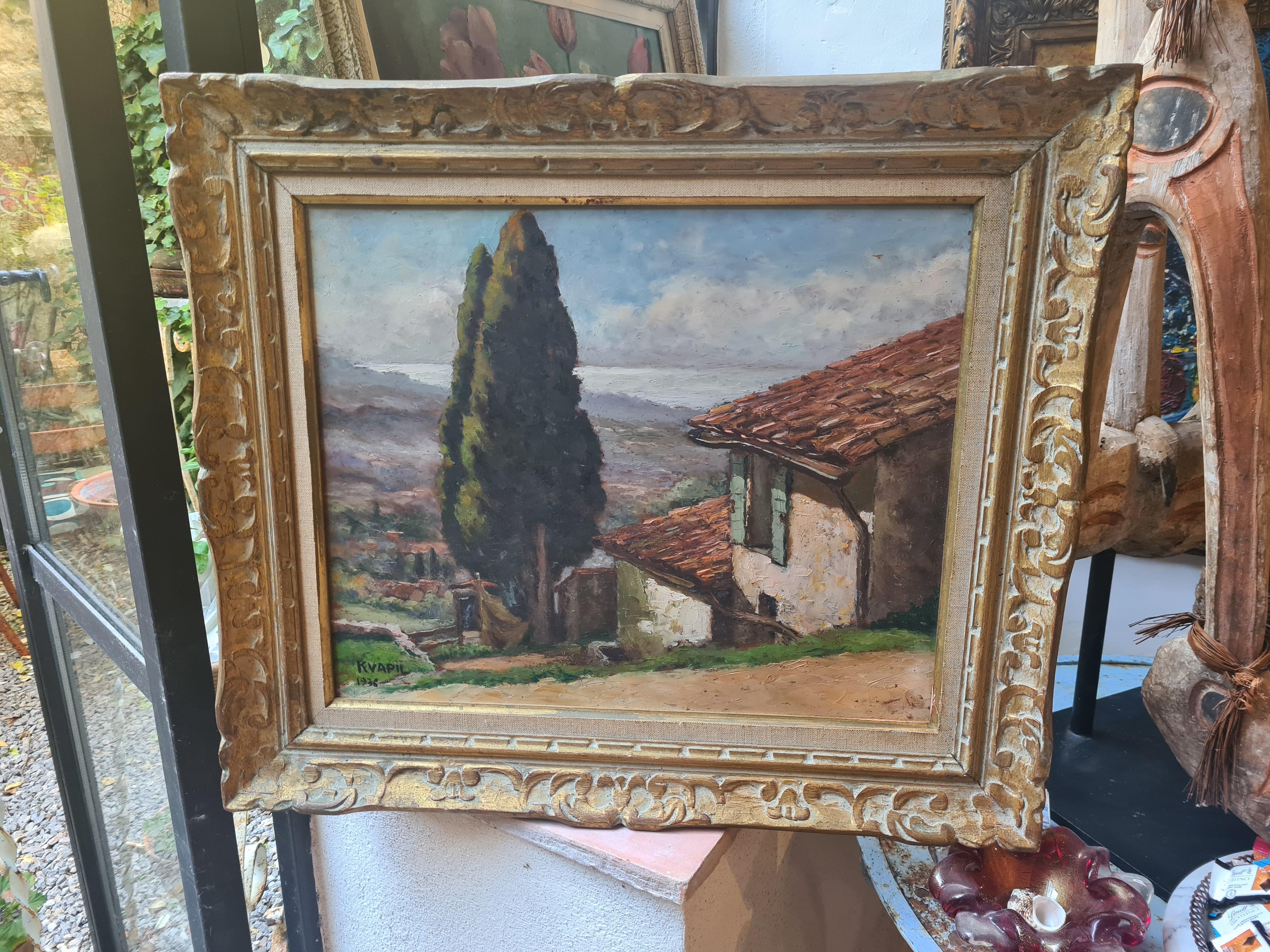 Post Impressionist View to the Sea, Corsica in a 'Cezanne' Landscape. For Sale 6