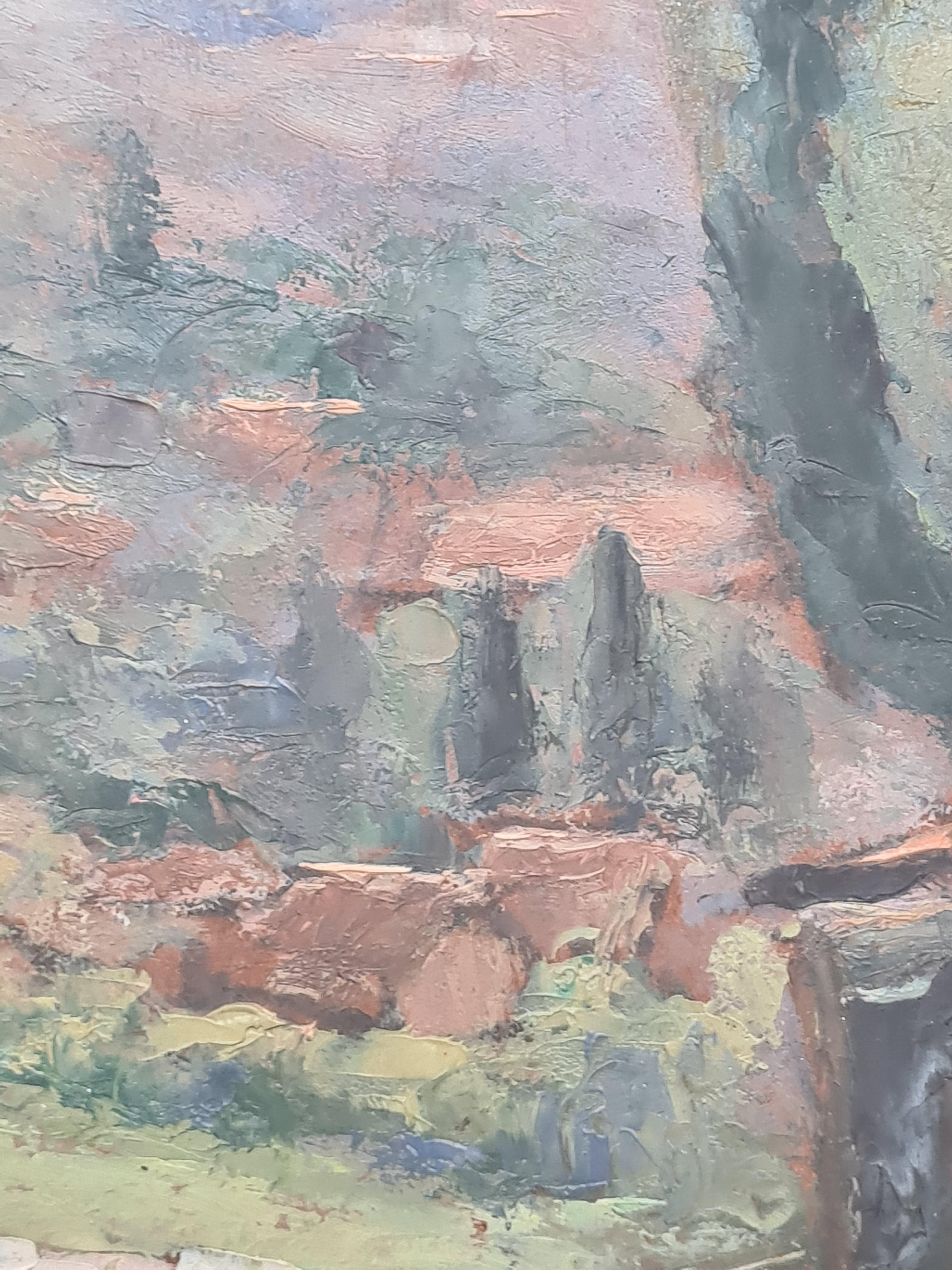 Post Impressionist View to the Sea, Corsica in a 'Cezanne' Landscape. For Sale 3