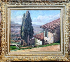 Vintage Post Impressionist View to the Sea, Corsica in a 'Cezanne' Landscape.