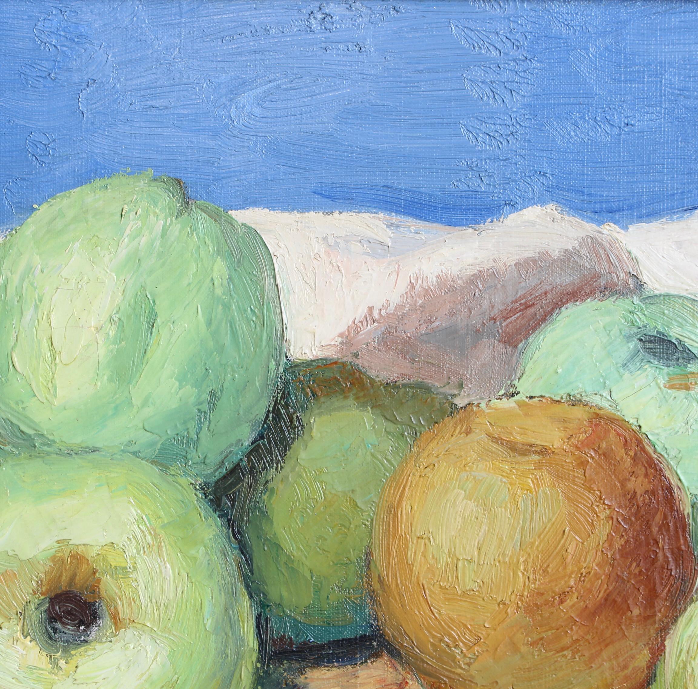 Nature morte aux pommes et à la banane en vente 7