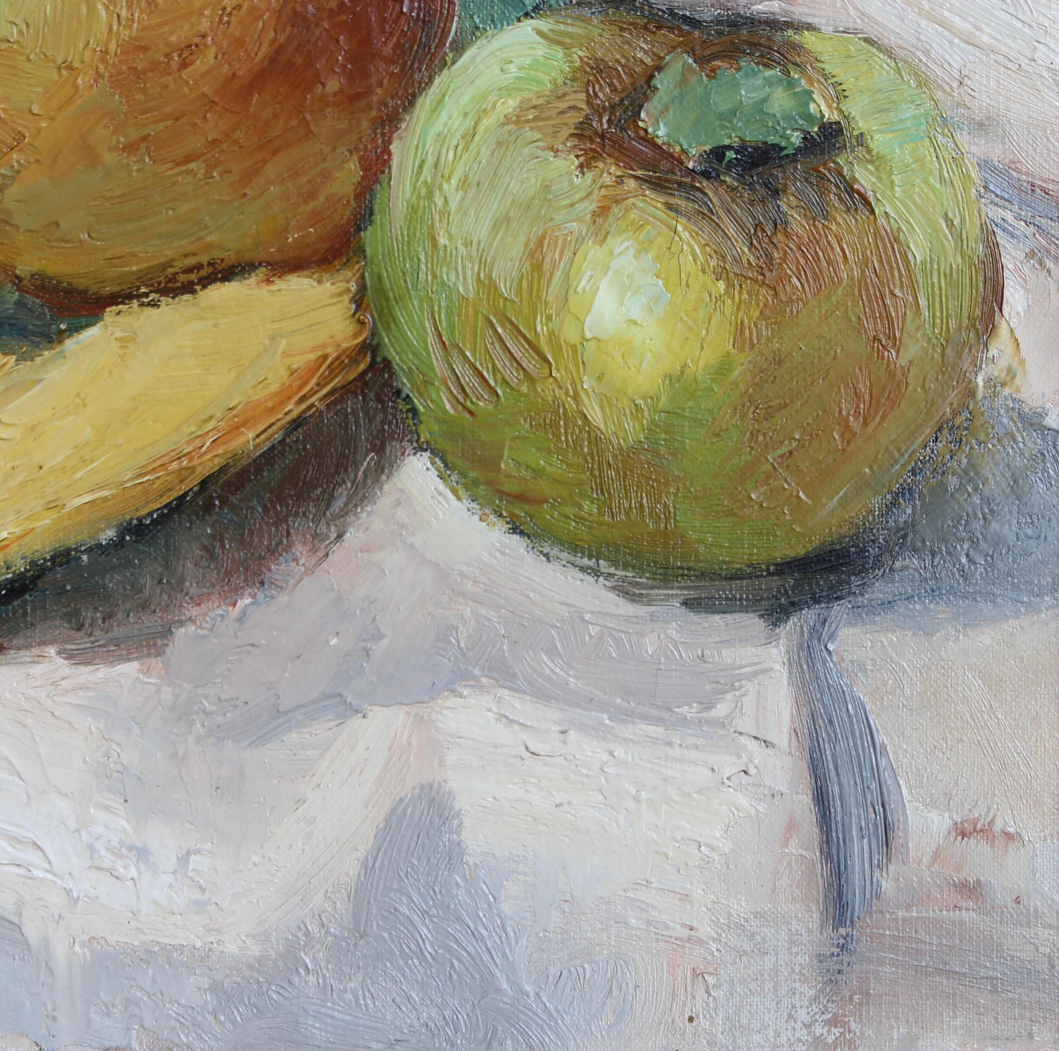 Nature morte aux pommes et à la banane en vente 10