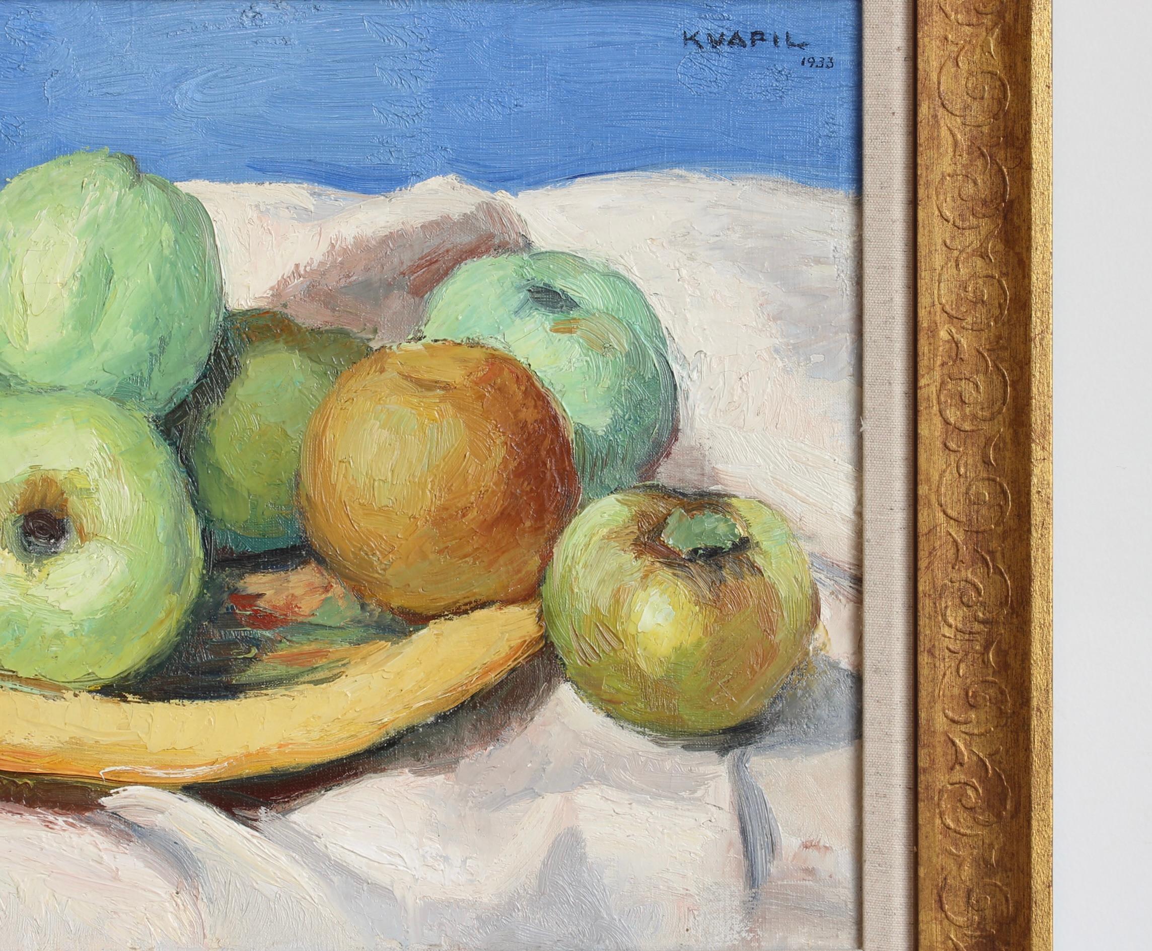 Nature morte aux pommes et à la banane en vente 2