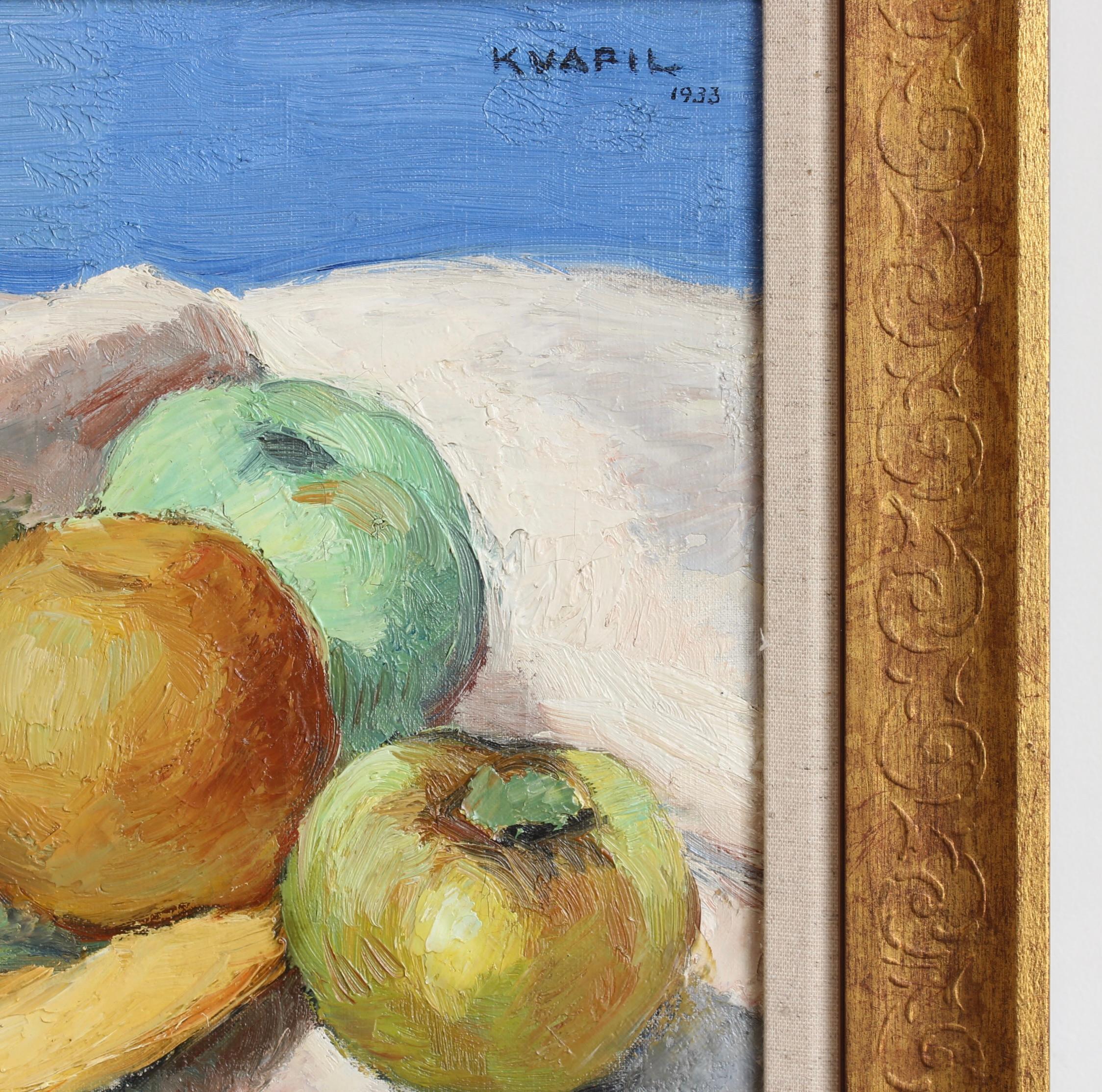 Nature morte aux pommes et à la banane en vente 3