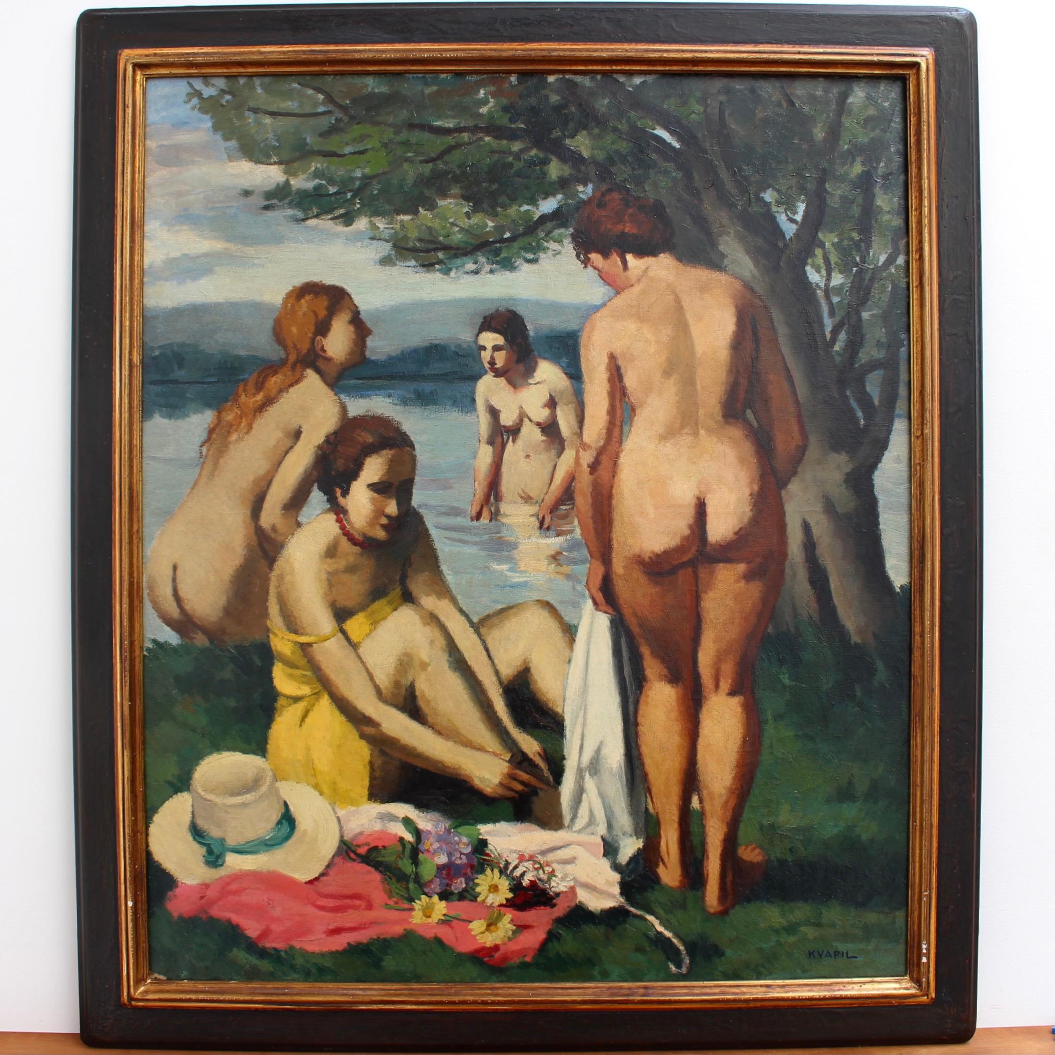 The Bathers - Painting by Charles Kvapil