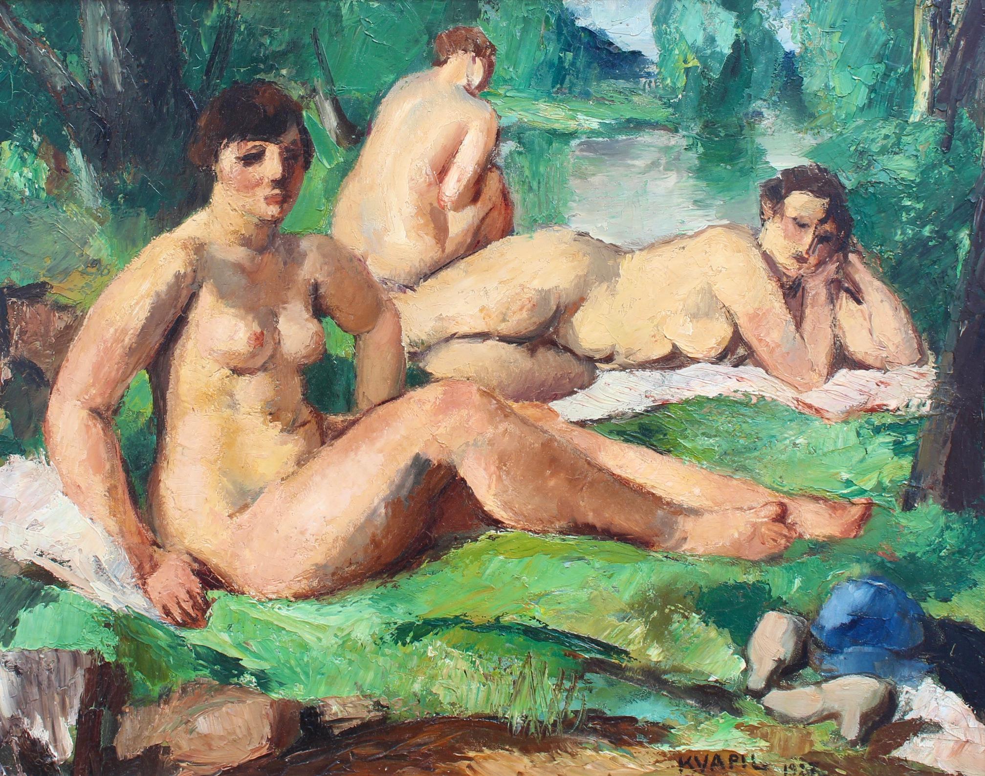 Charles Kvapil Nude Painting - The Bathers