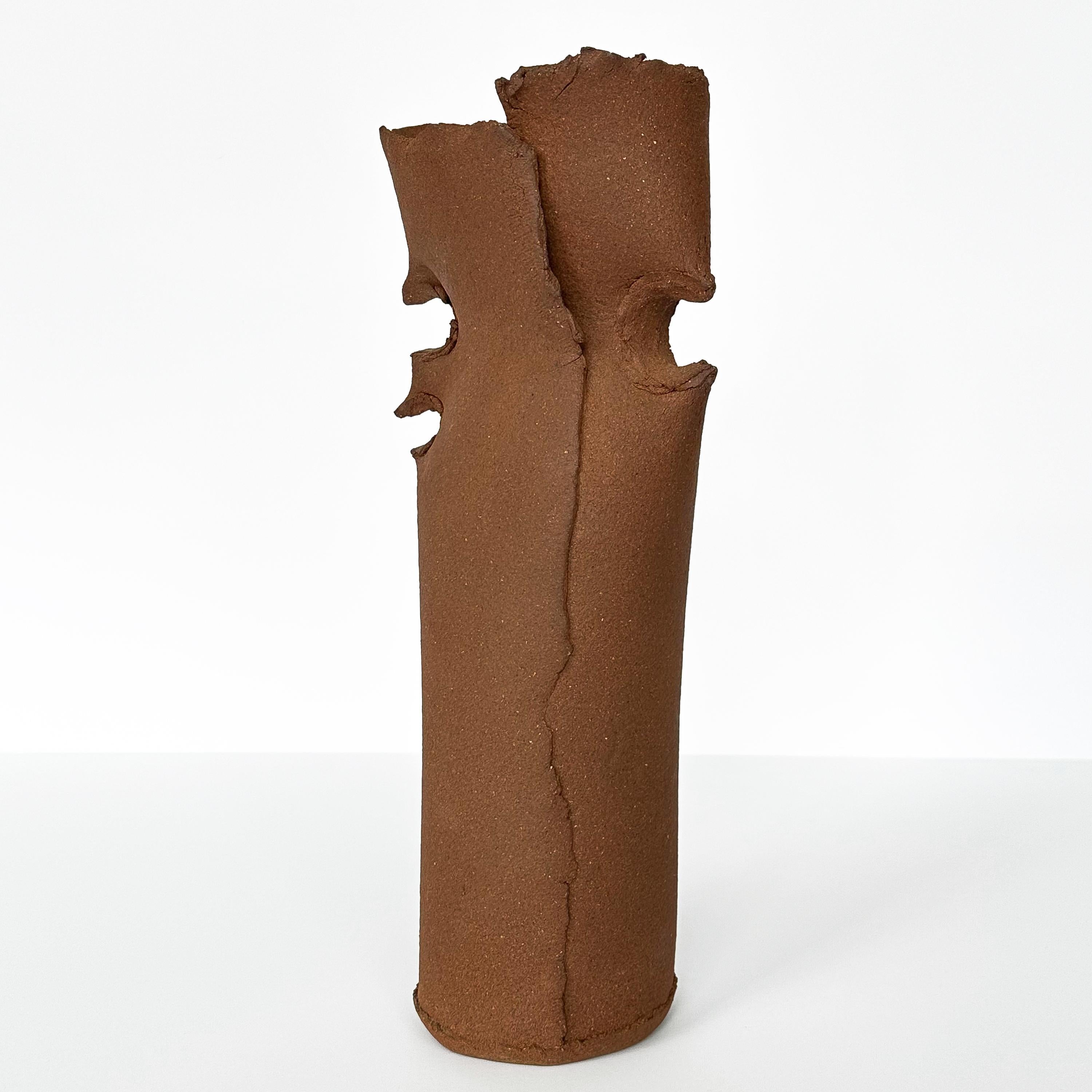 Mid-Century Modern Charles Lakofsky Unglazed Stoneware Studio Pottery Vase