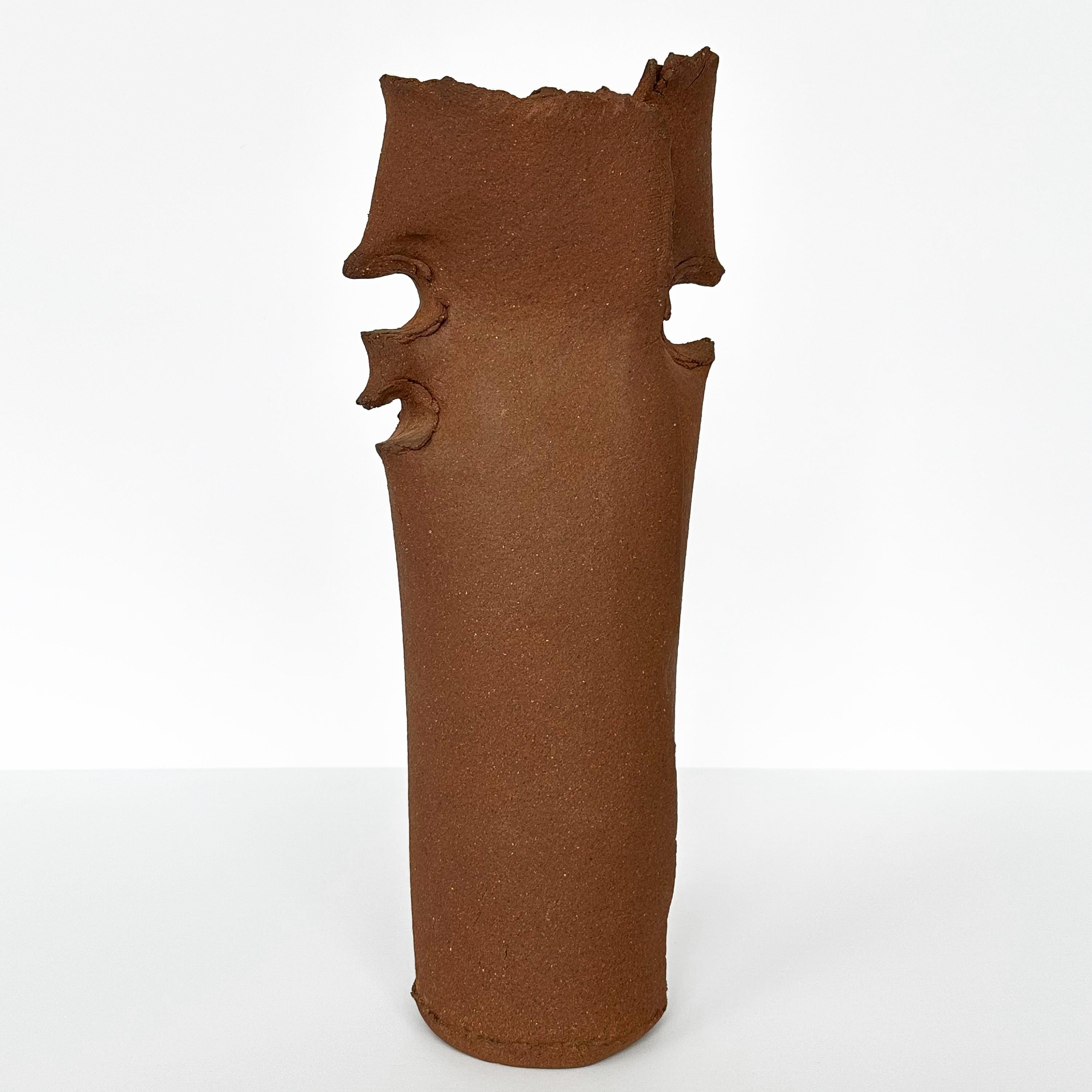 Late 20th Century Charles Lakofsky Unglazed Stoneware Studio Pottery Vase