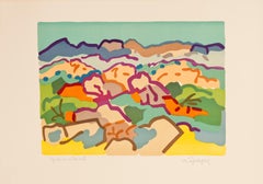 Vintage Campagne Grecque (Greek Country) by Charles Lapicque - signed color lithograph