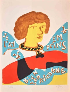 Composition - Lithographie originale de Charles Lapicque - Fin du 20e siècle
