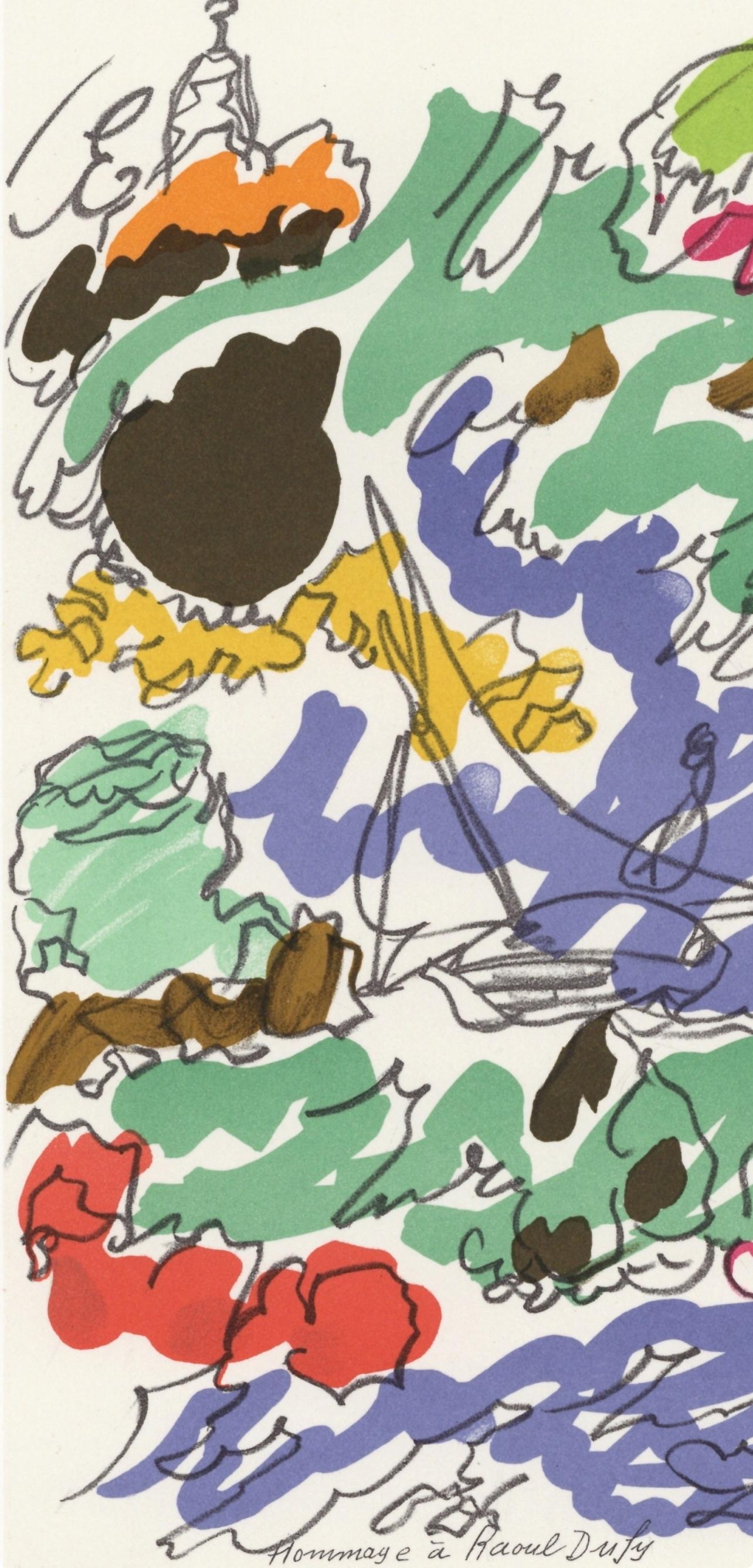 Lapicque, Composition, Lettre à mon peintre Raoul Dufy (d'après) - Print de Charles Lapicque