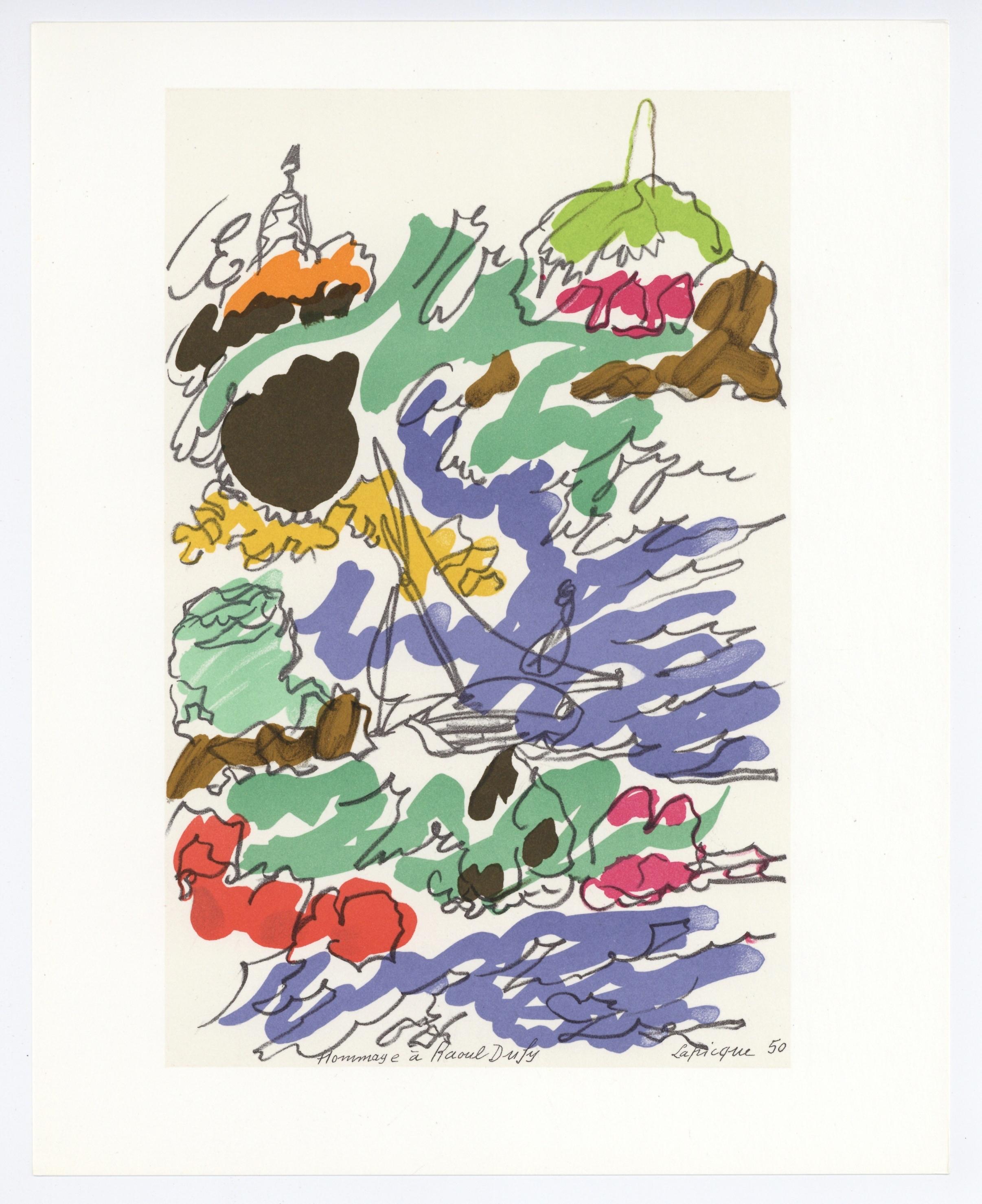 Lapicque, Komposition, Lettre à mon peintre Raoul Dufy (nach) im Angebot 1