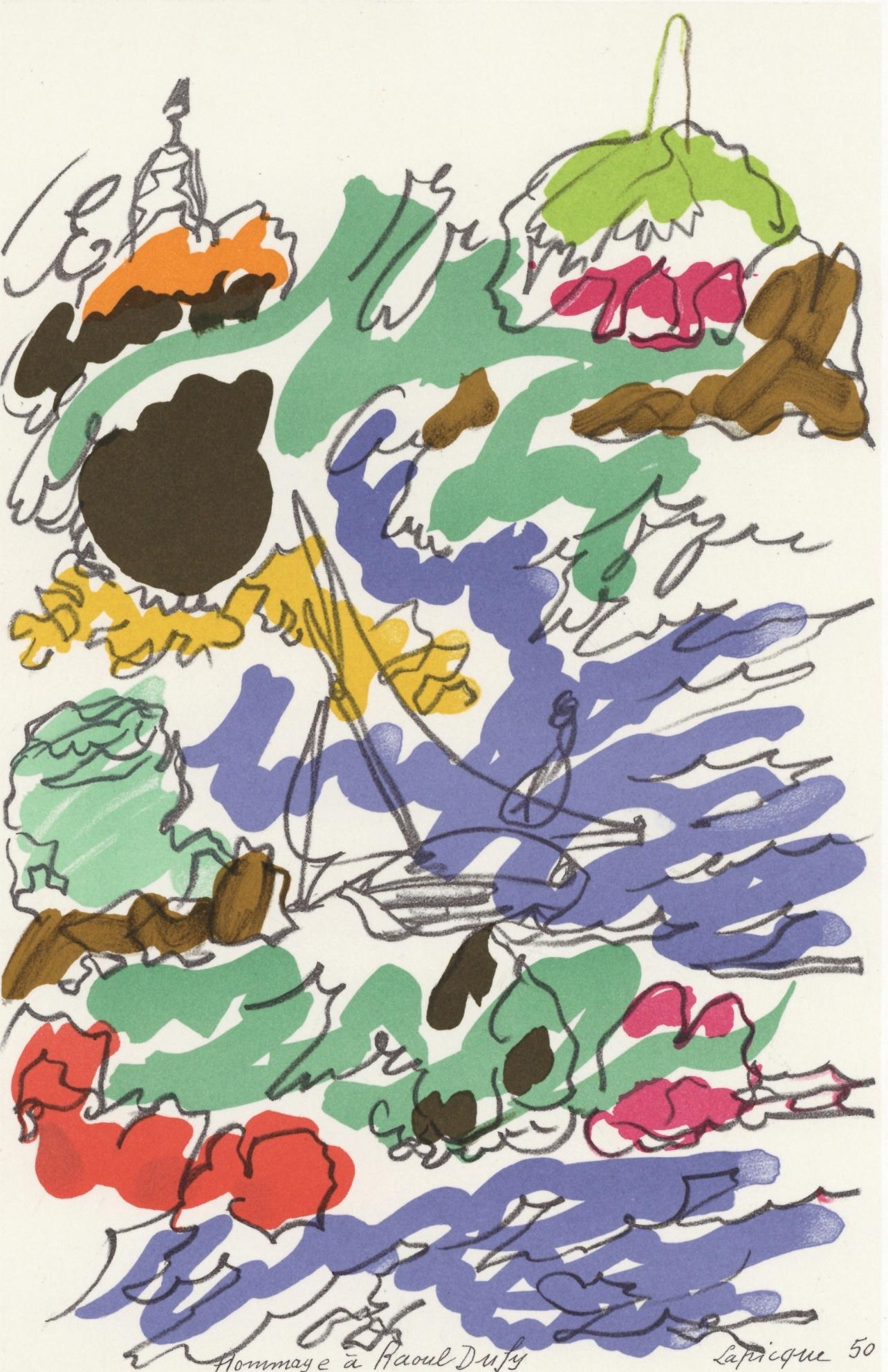 Figurative Print Charles Lapicque - Lapicque, Composition, Lettre à mon peintre Raoul Dufy (d'après)