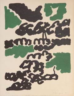 Treeline, Abstract Lithograph by Charles Lapicque