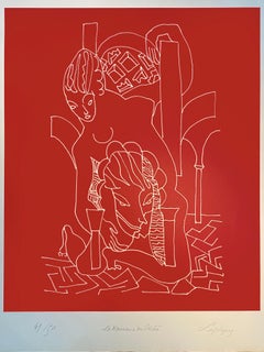 Charles Lapique  "la naissance du péché"  Original lithograph